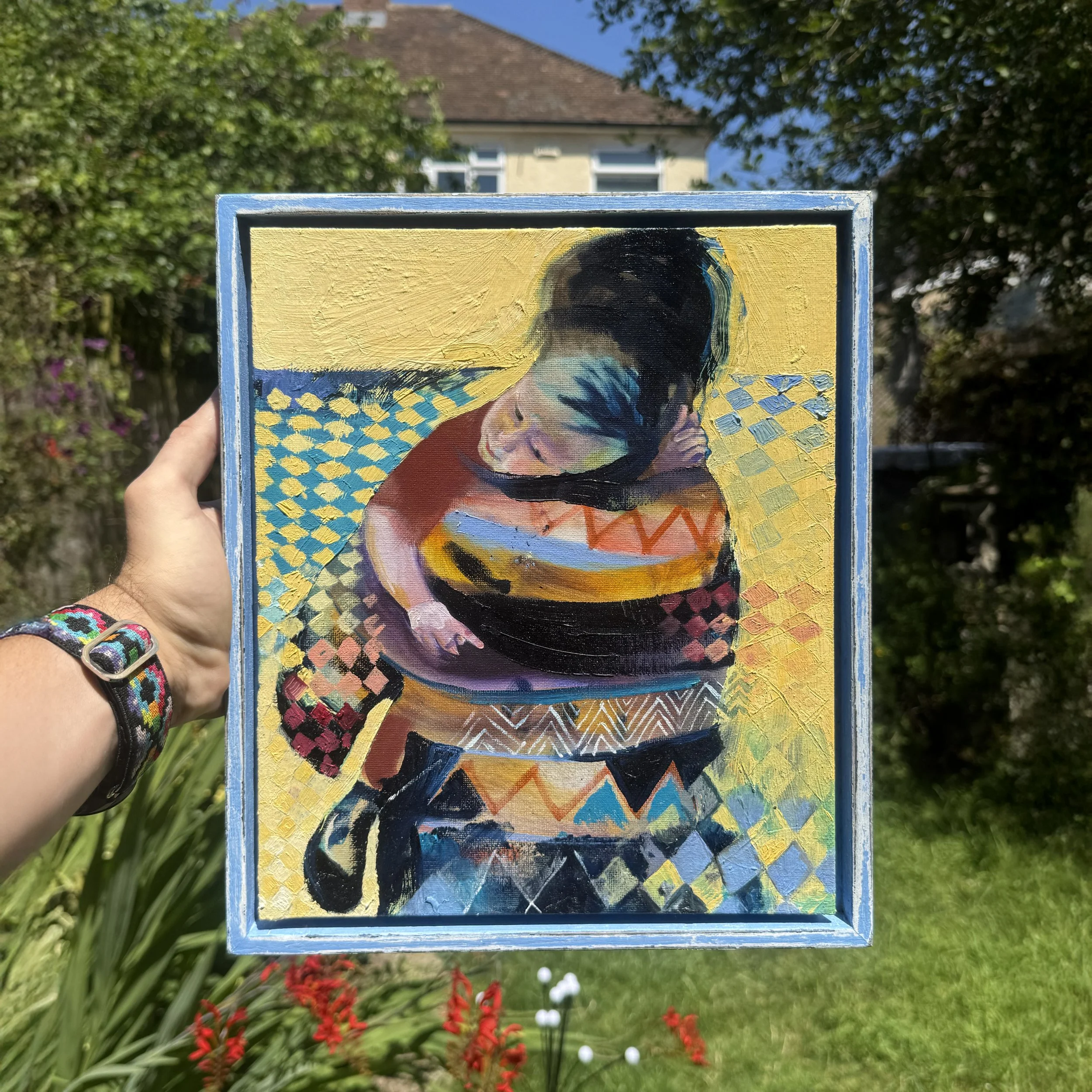 Too Far To Walk. Oil on Panel, framed 15 x 11 inch. Framed. SOLD