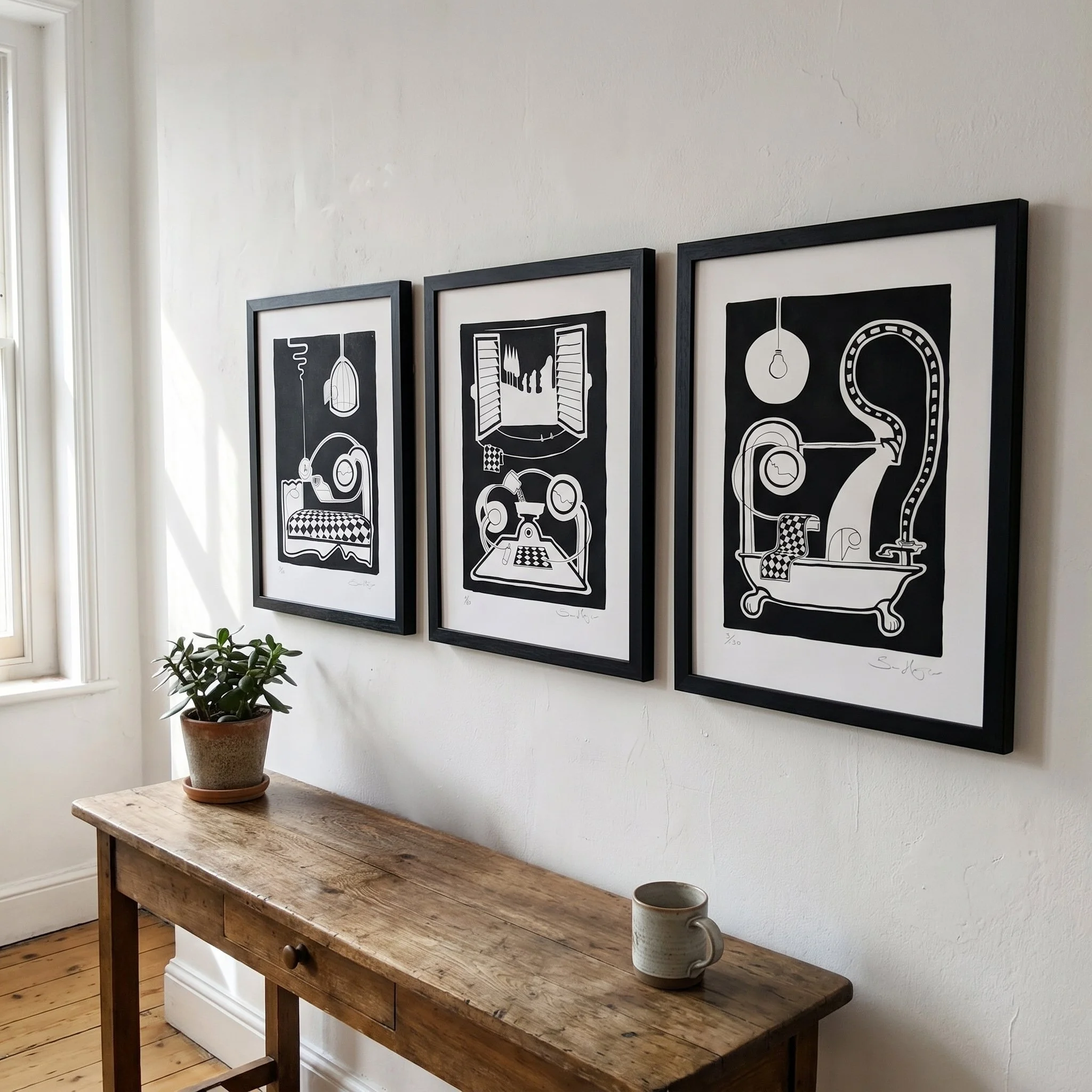 Childhood screen print series | Set of three A4 Screenprints