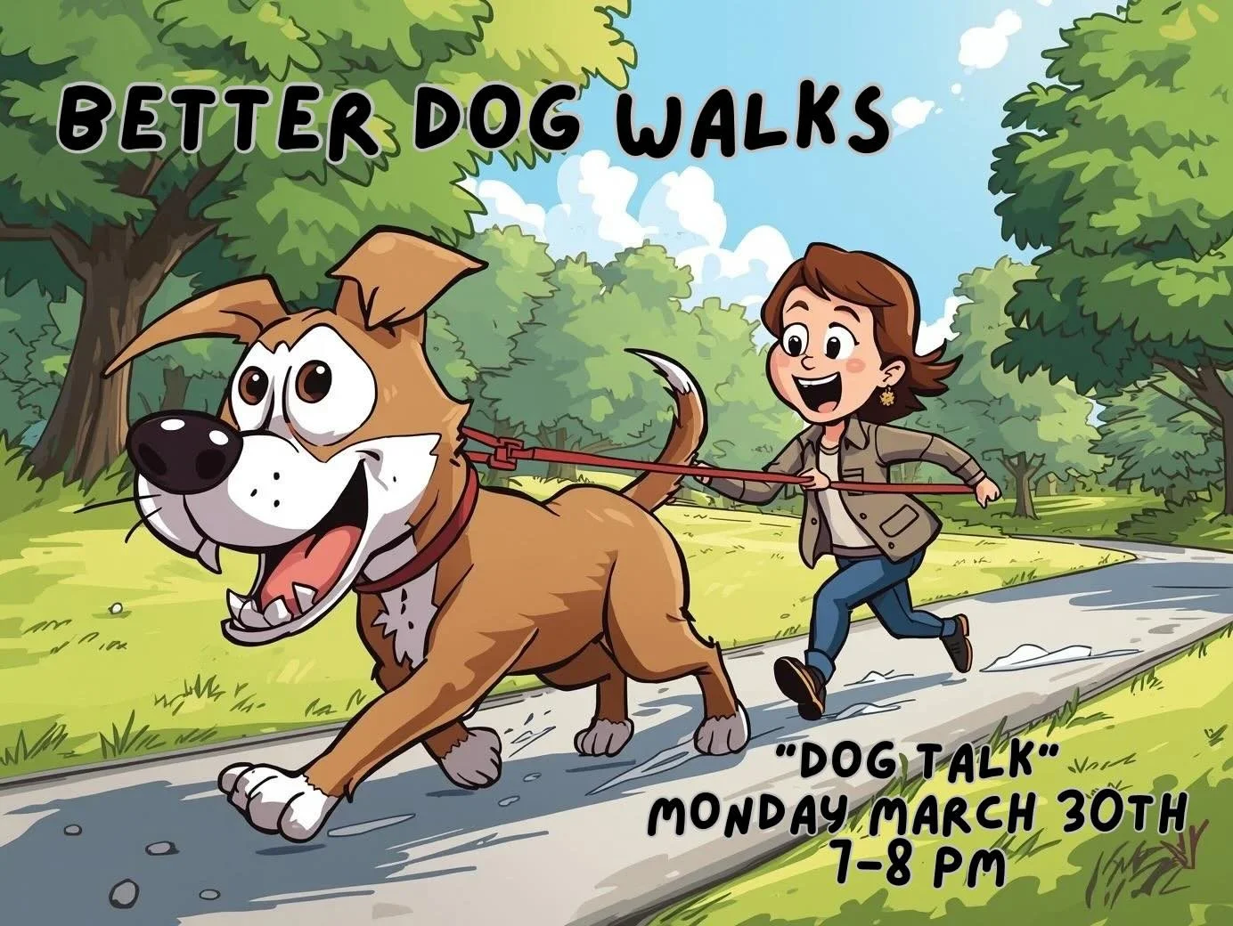 Our next &ldquo;Dog Talk&rdquo; topic is &ldquo;Better Dog Walks&rdquo;
Zoom March 30th 7-8pm
Follow link in bio. 🐾🐾🐾🐾