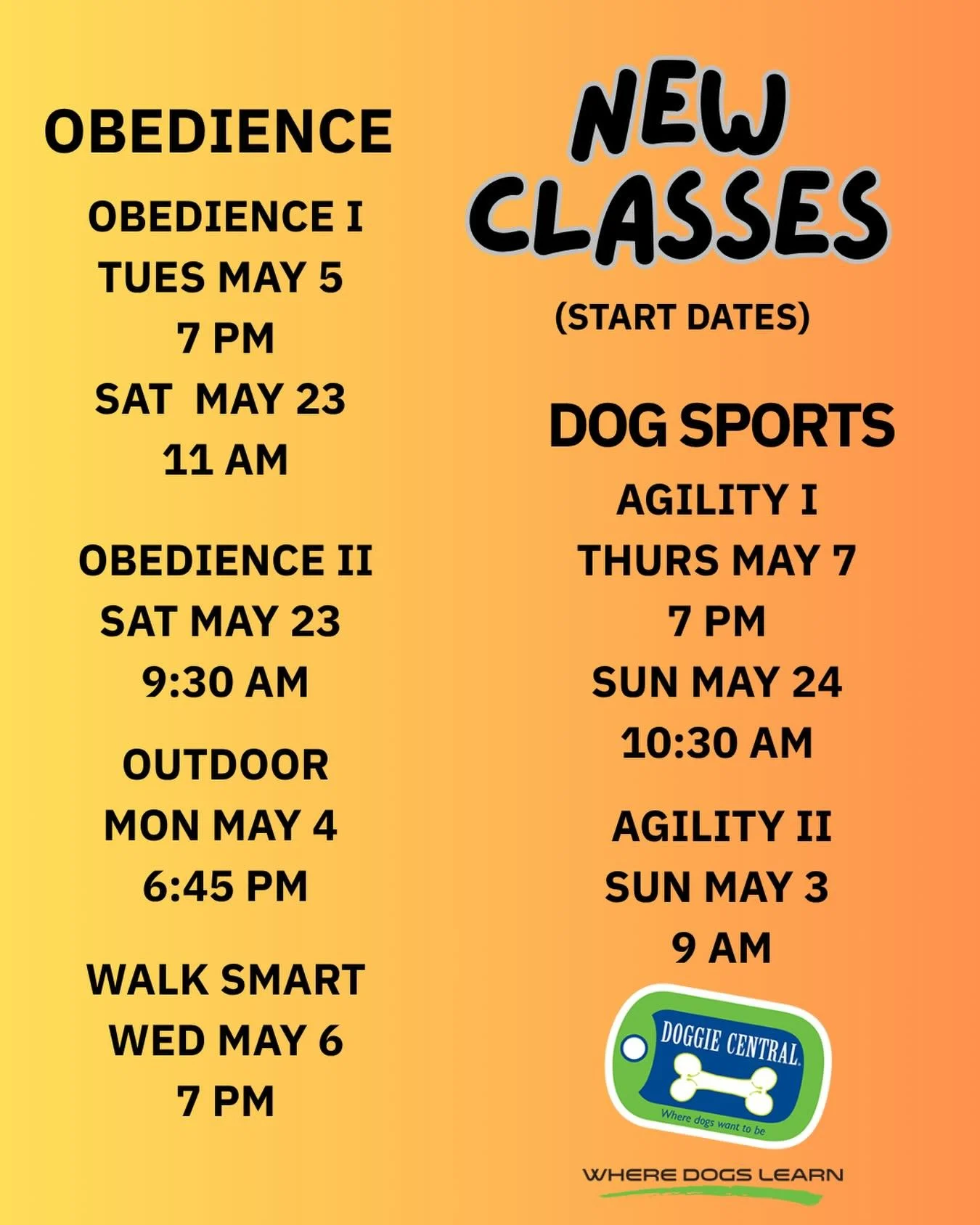 Call Text or Email to register 
416-412-7771 / dogsatdc@gmail.com