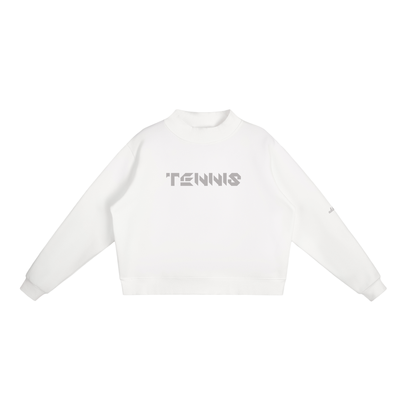 Mock-Neck "Tennis addict" Fleece Sweatshirt