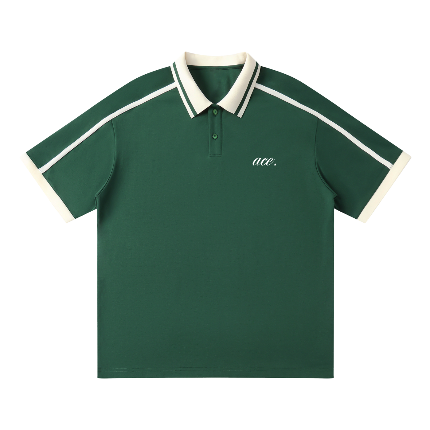 Unisex "ace" Contrast Piping Polo Shirt