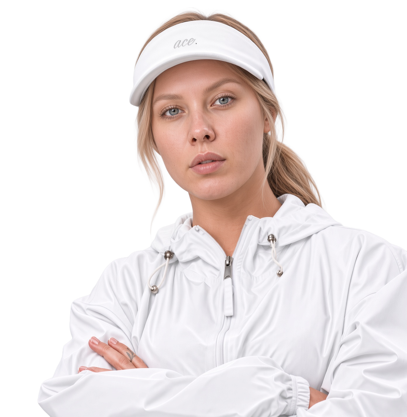 Embroidered Tennis Visor - "ace."
