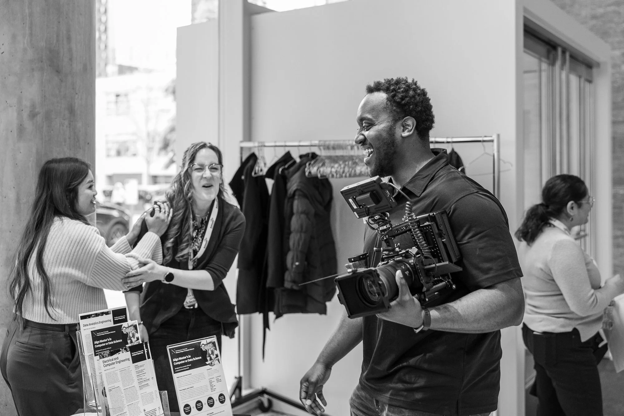 Video production crew filming high-value media assets for an established organization