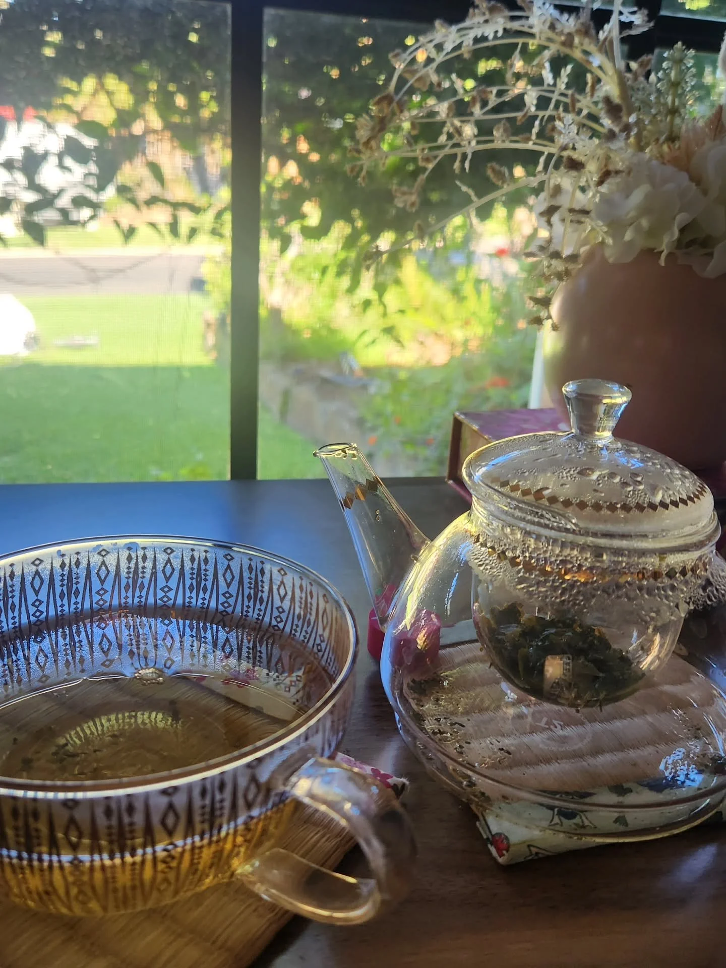 Tea and walks in the glorious place we call home. 

The colours in our garden bring so much joy. 

#holidays #home