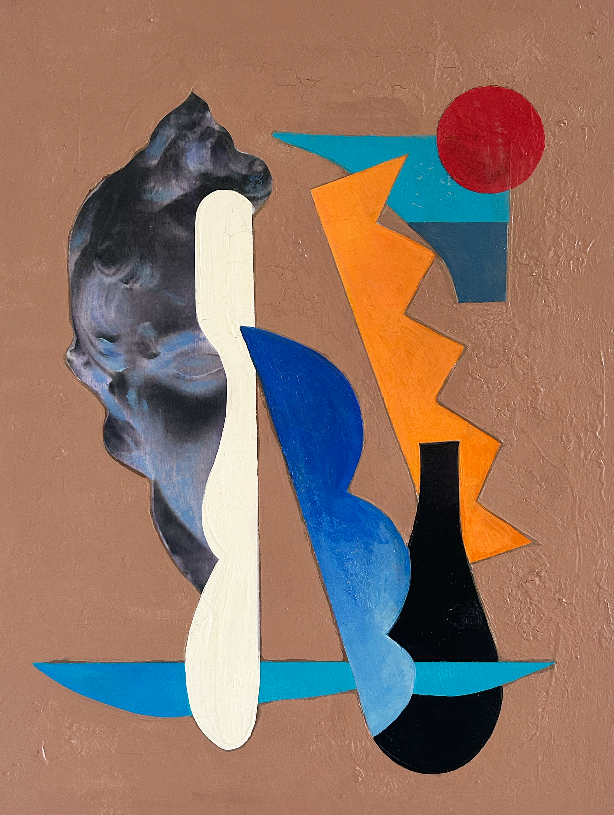 Untitled, "24x18", water based glue and acrylics and plaster on canvas, 2025