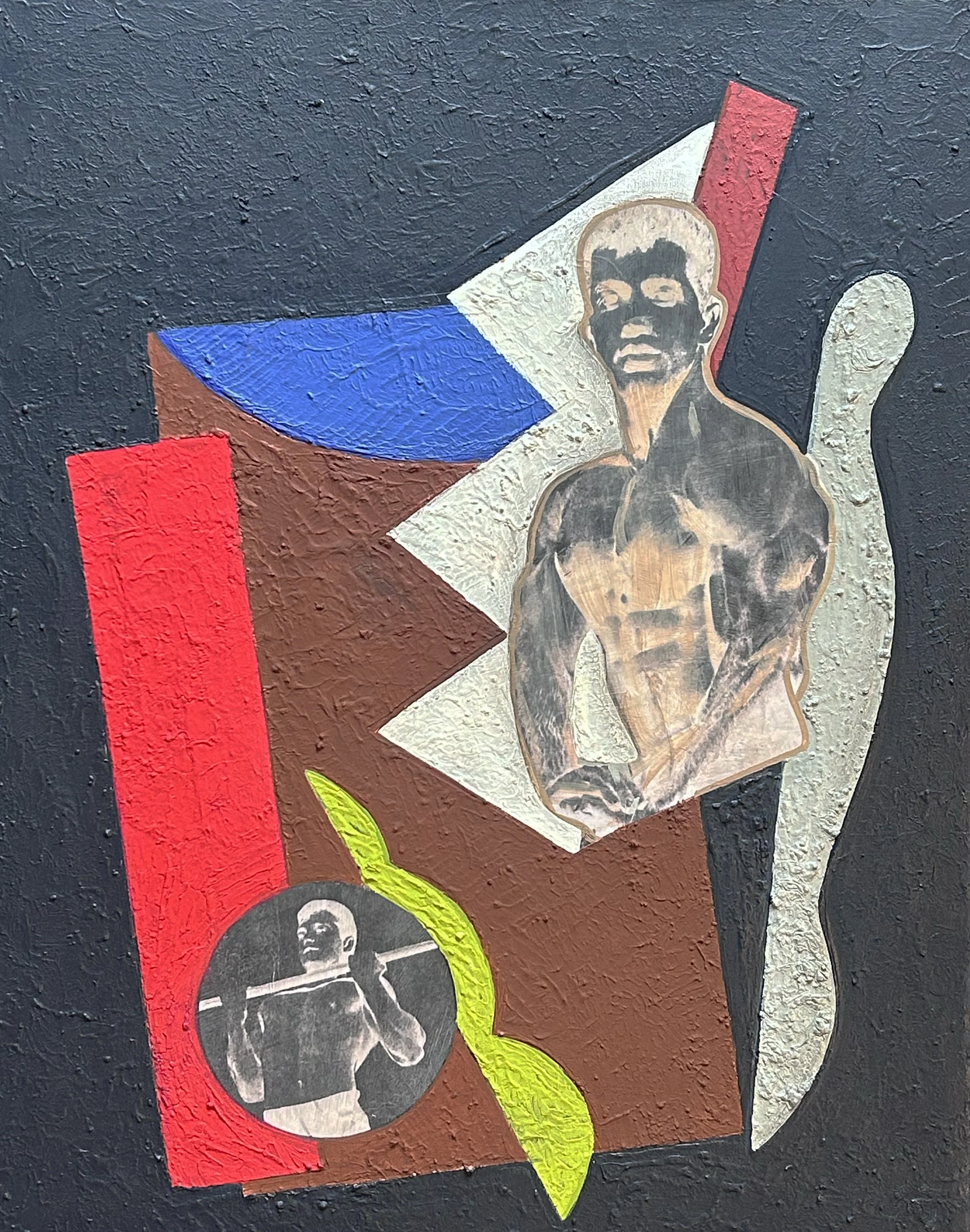 MaxFit, 2024
Acrylic, plaster, and collage on canvas
18 × 24 in.

$750