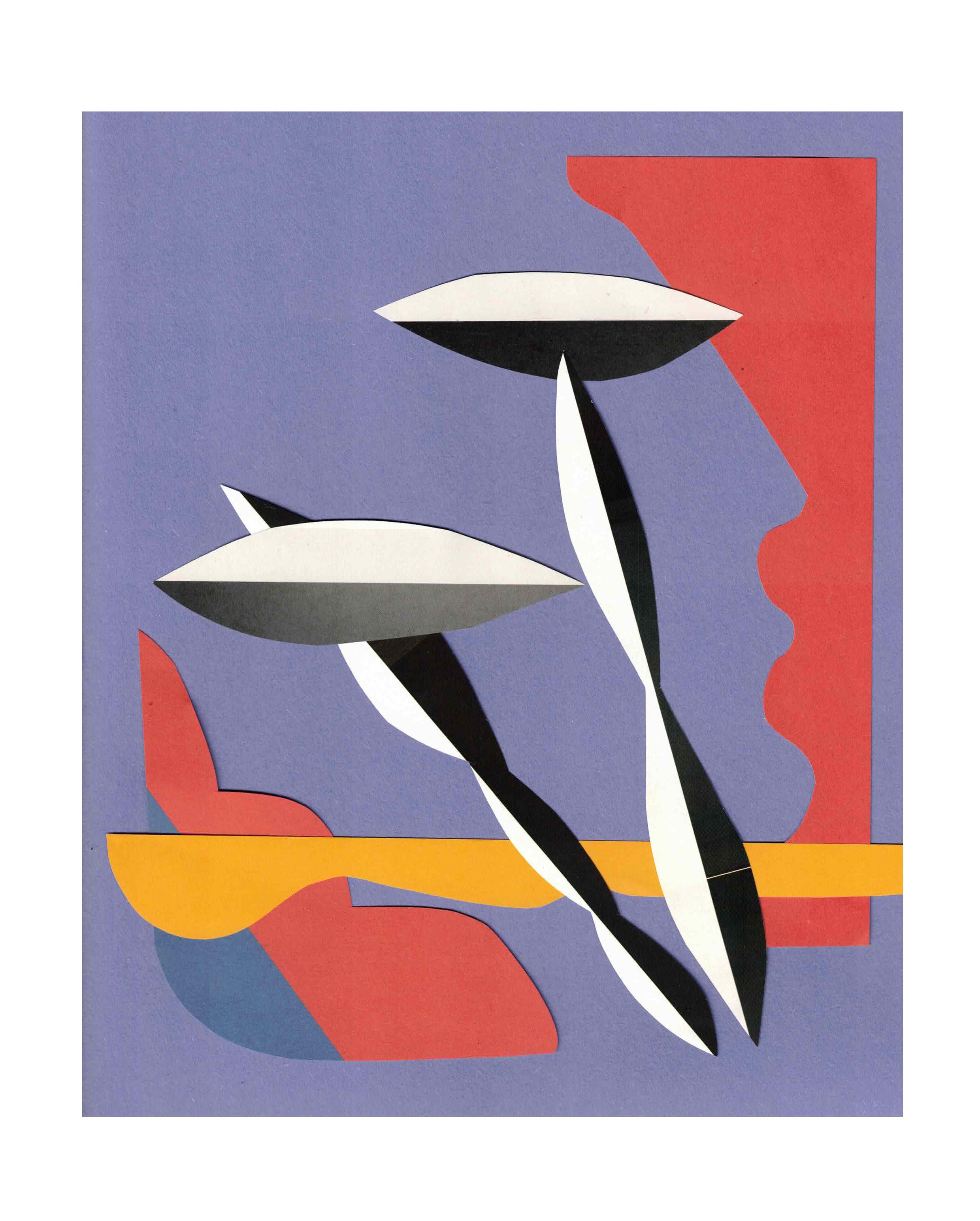 Hand-cut collage on paper
9 × 12 in