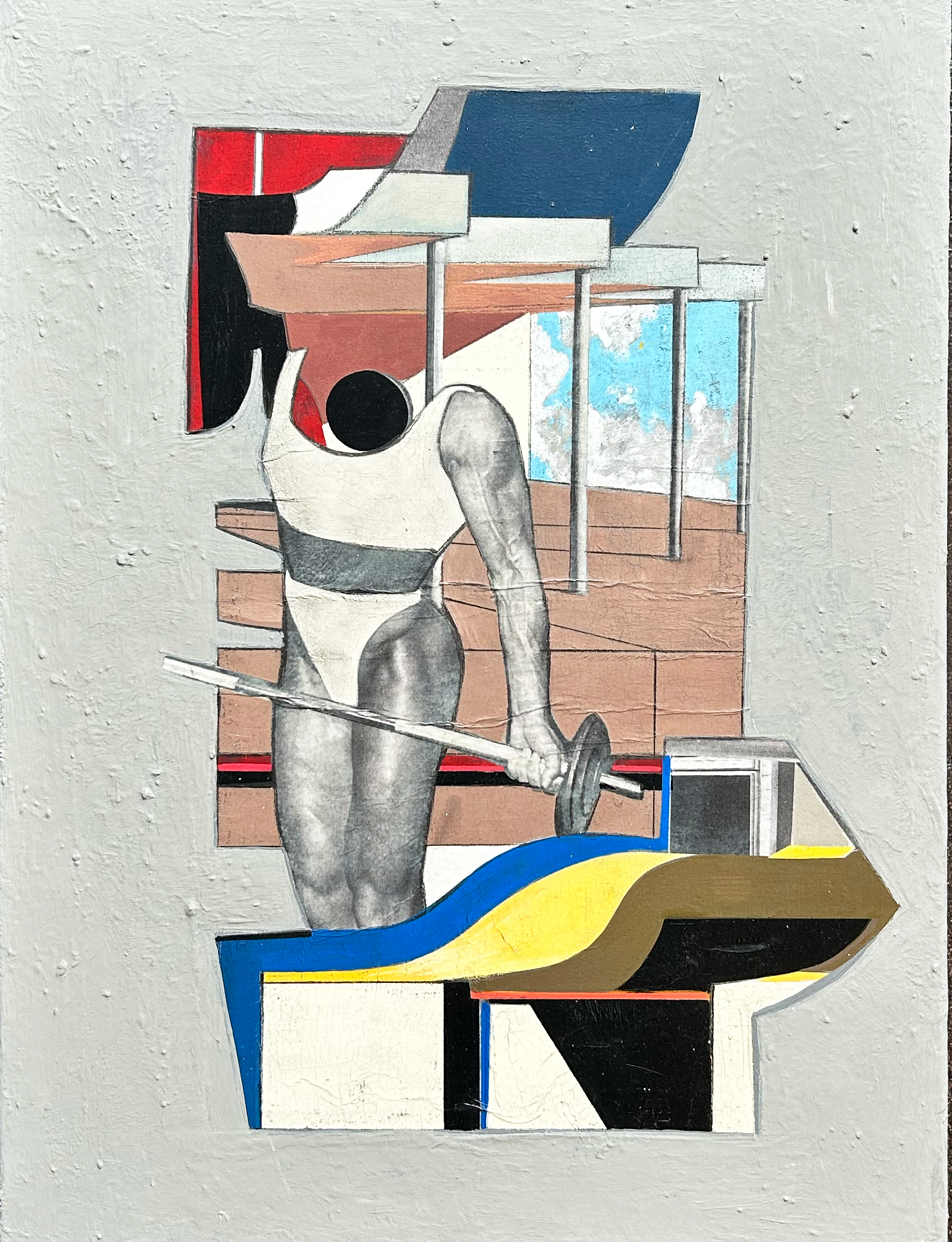 Untitled, 24"X18", water based glue, acrylics and plaster on canvas, 2025