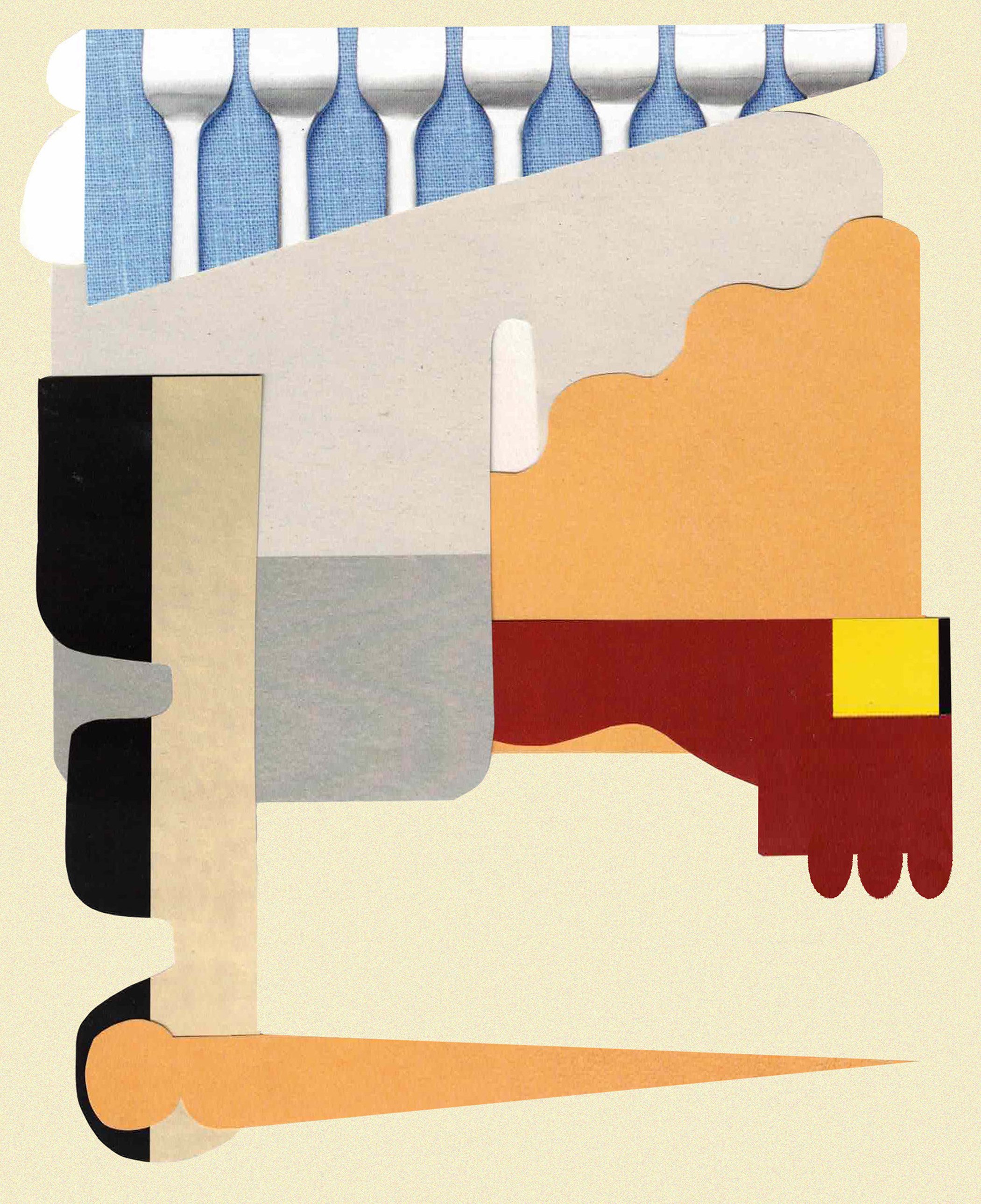 Untitled 2025, Hand-cut, collage 9×12 in
