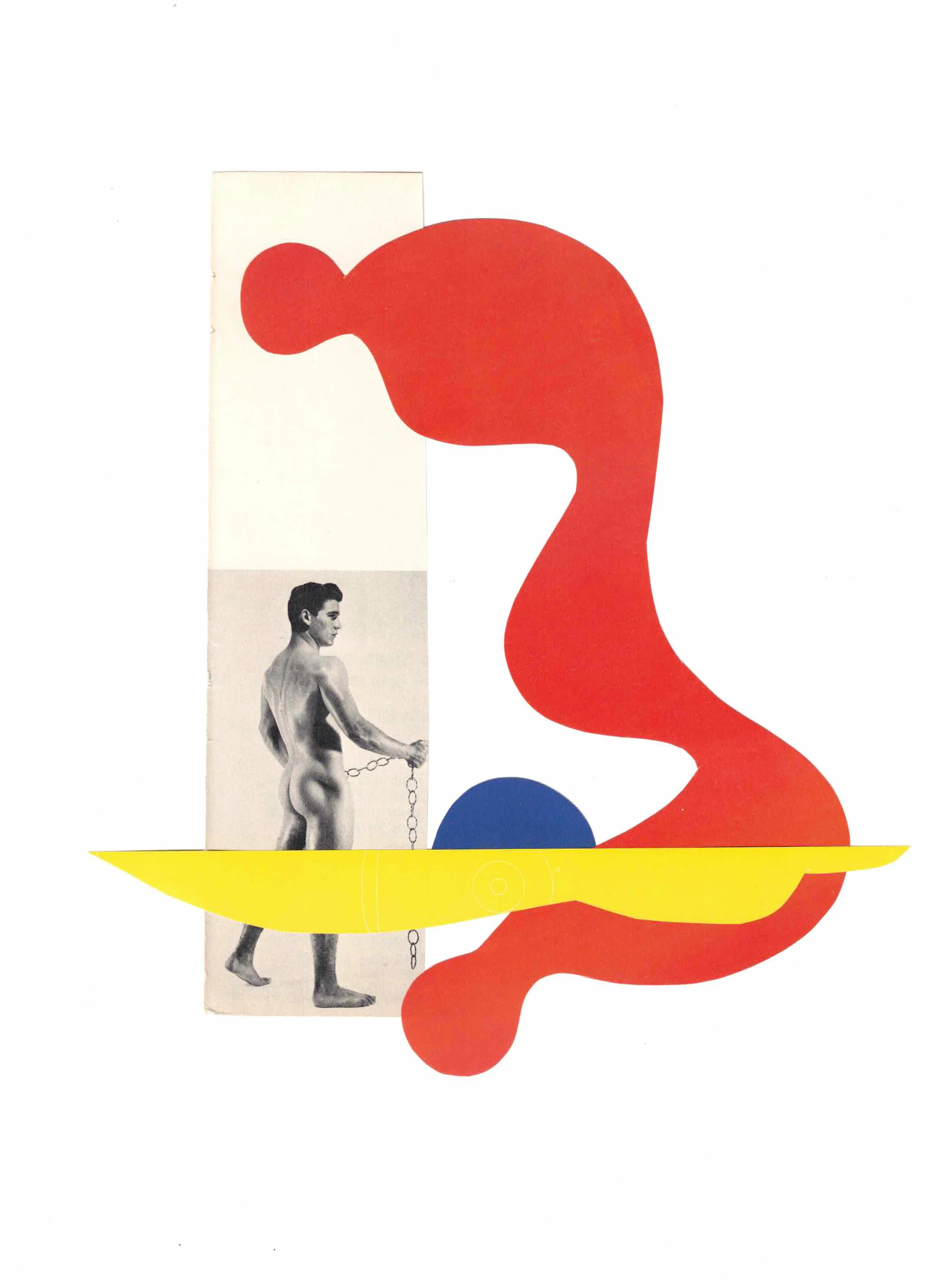MONUMENT Collage, hand-cut found-image collage on wood panel, 9 × 12 inches.
