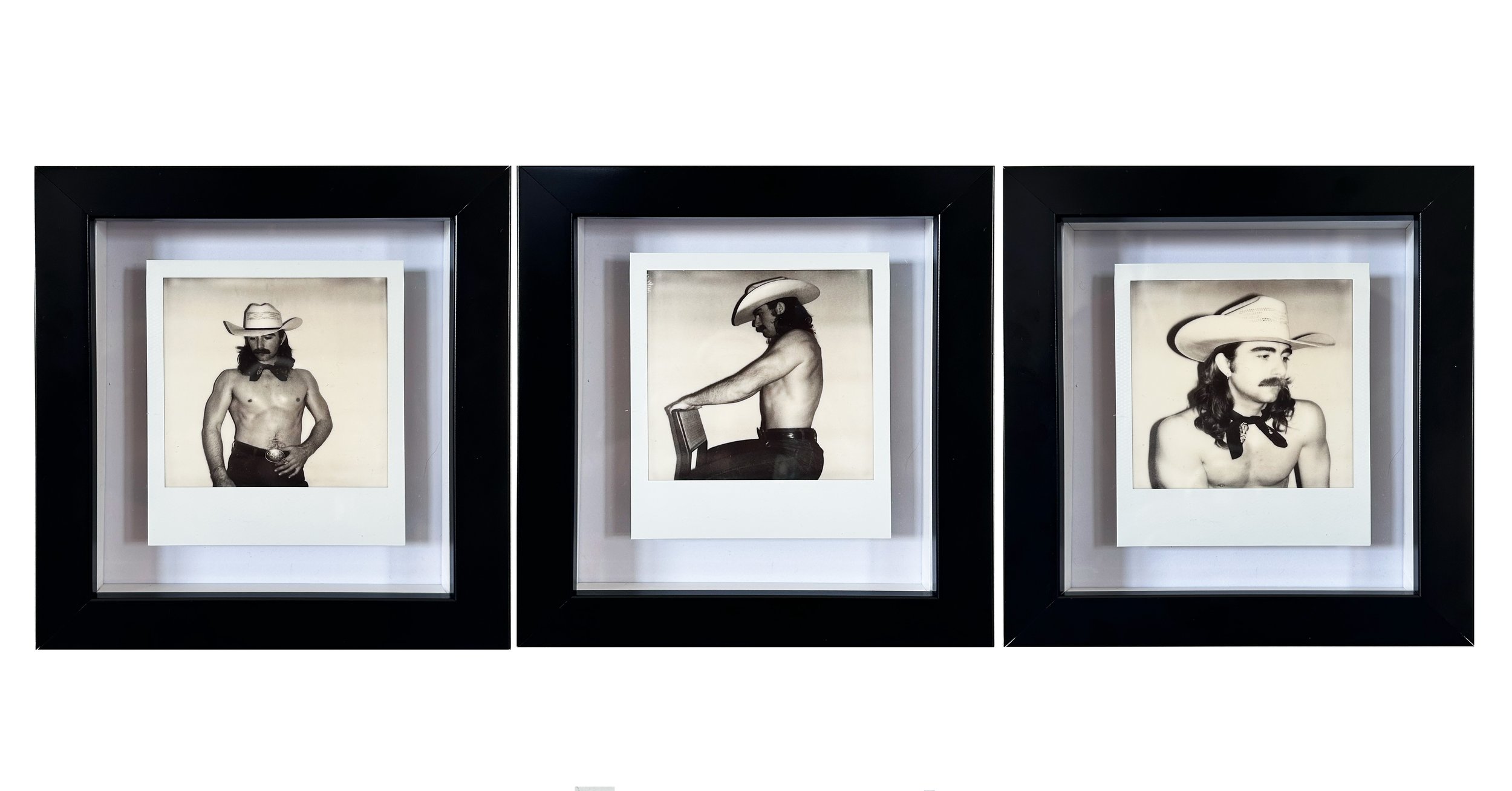 Mustache Cowboy, 2021
Polaroid triptych, framed

$975
