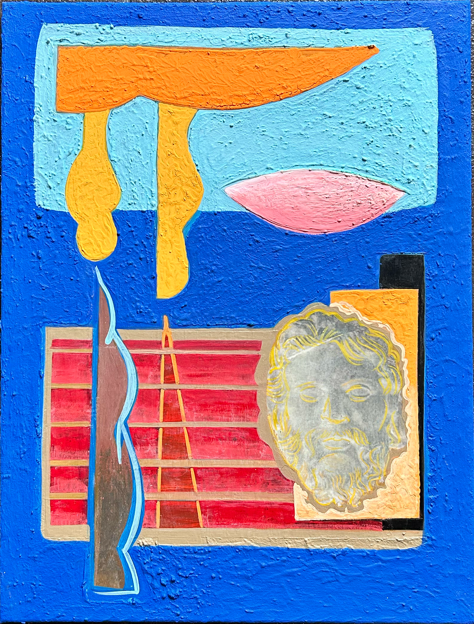 Untitled, 24"X18", water based glue, acrylics and plaster on canvas, 2025