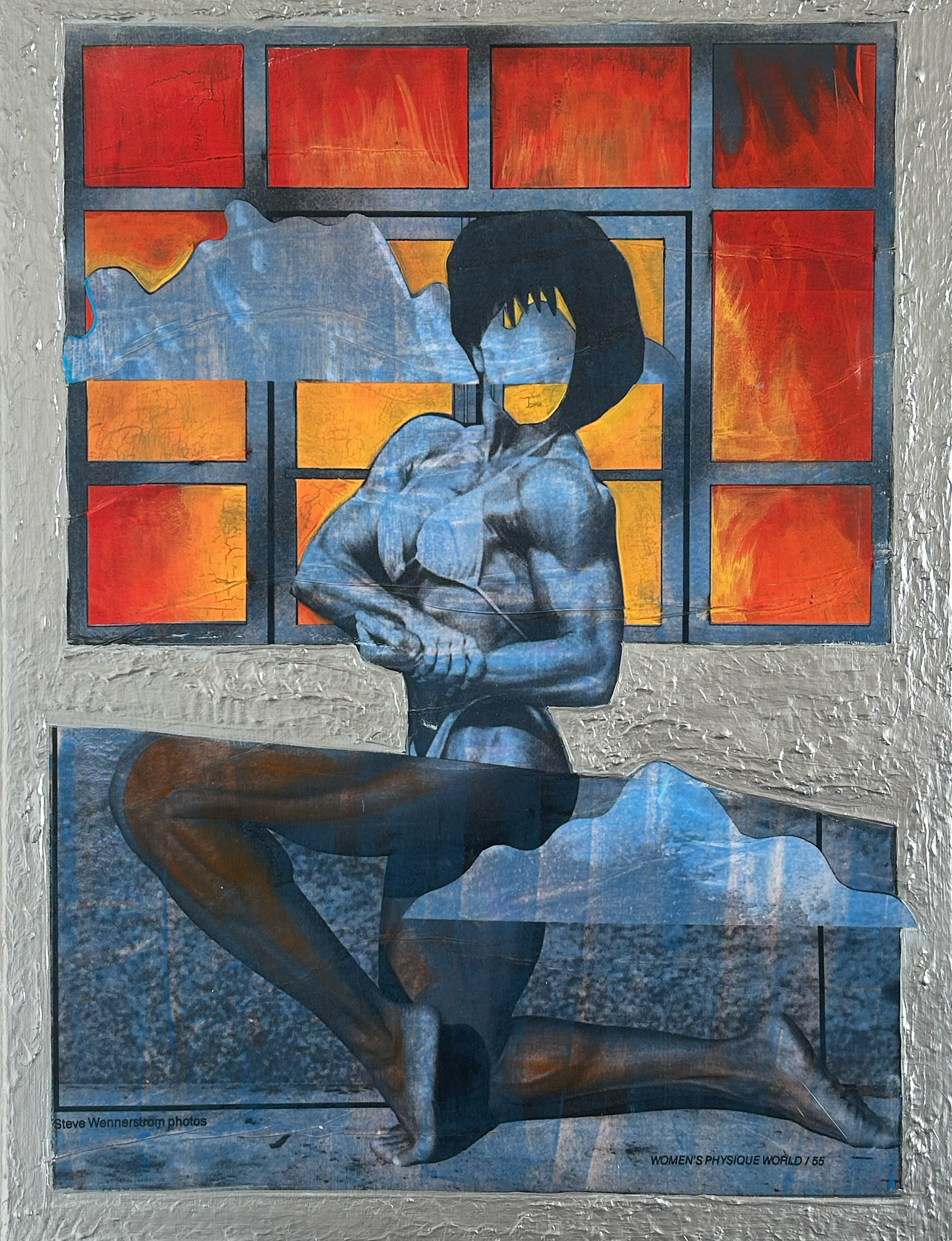 LADY FIT 2, "24x18", water based glue and acrylics on canvas, 2024