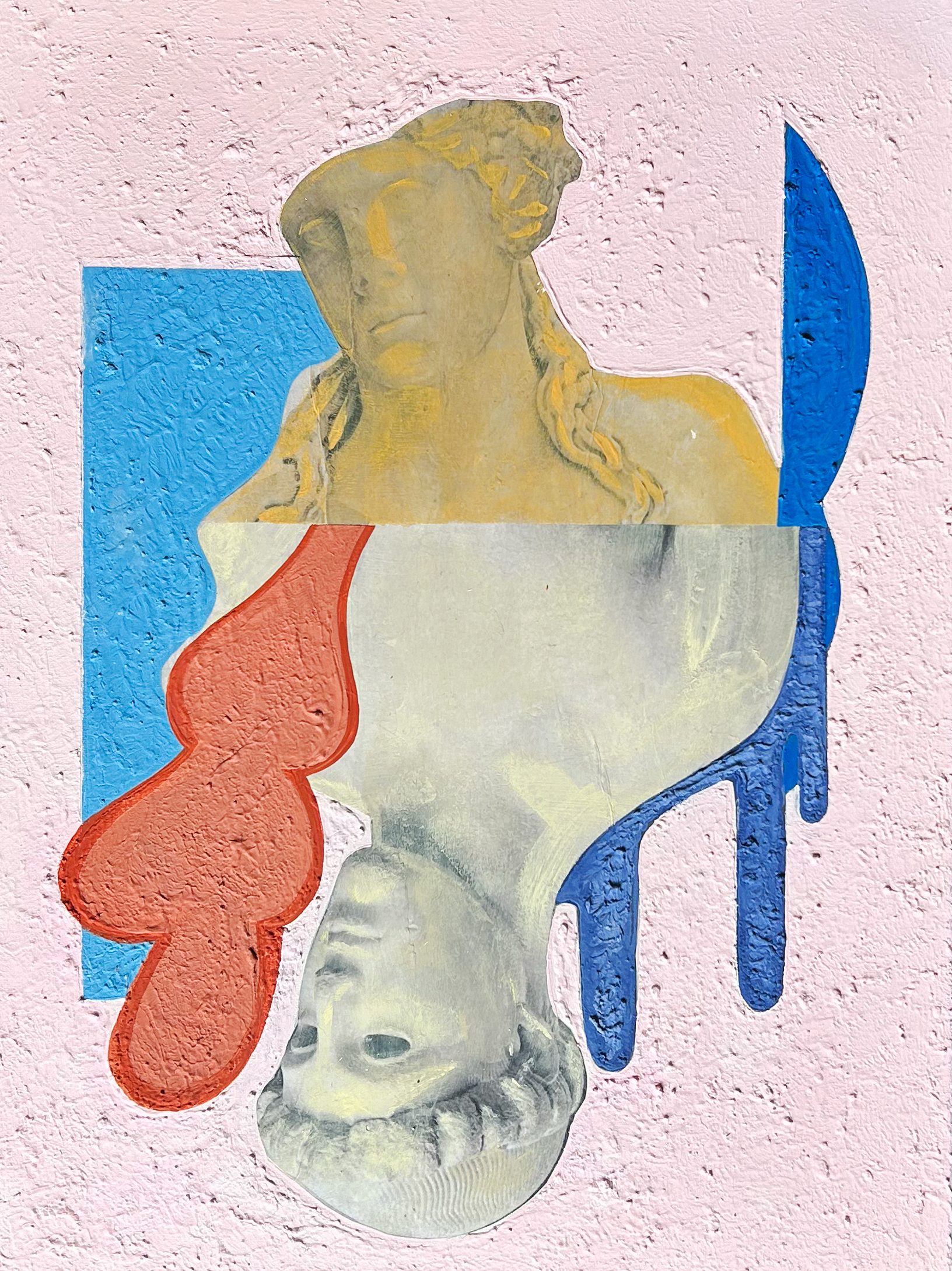 Untitled, 24"X18", water based glue, acrylics and plaster on canvas, 2025
