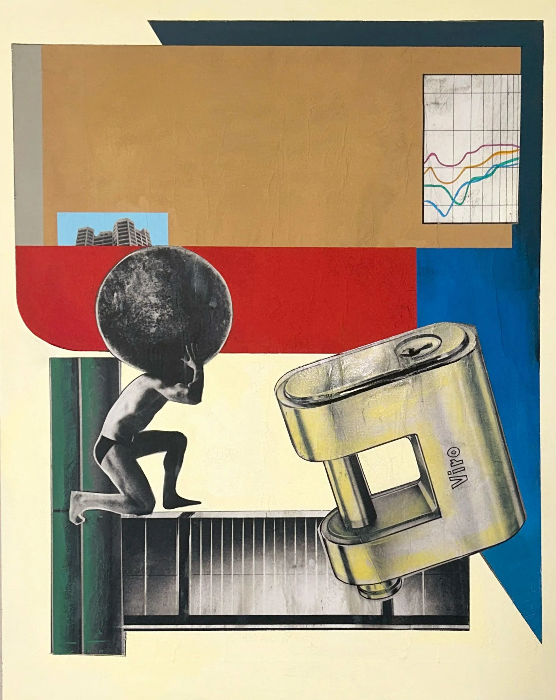 Atlas, 2024
Water-based glue, acrylics, and plaster on canvas
36 × 48 in
