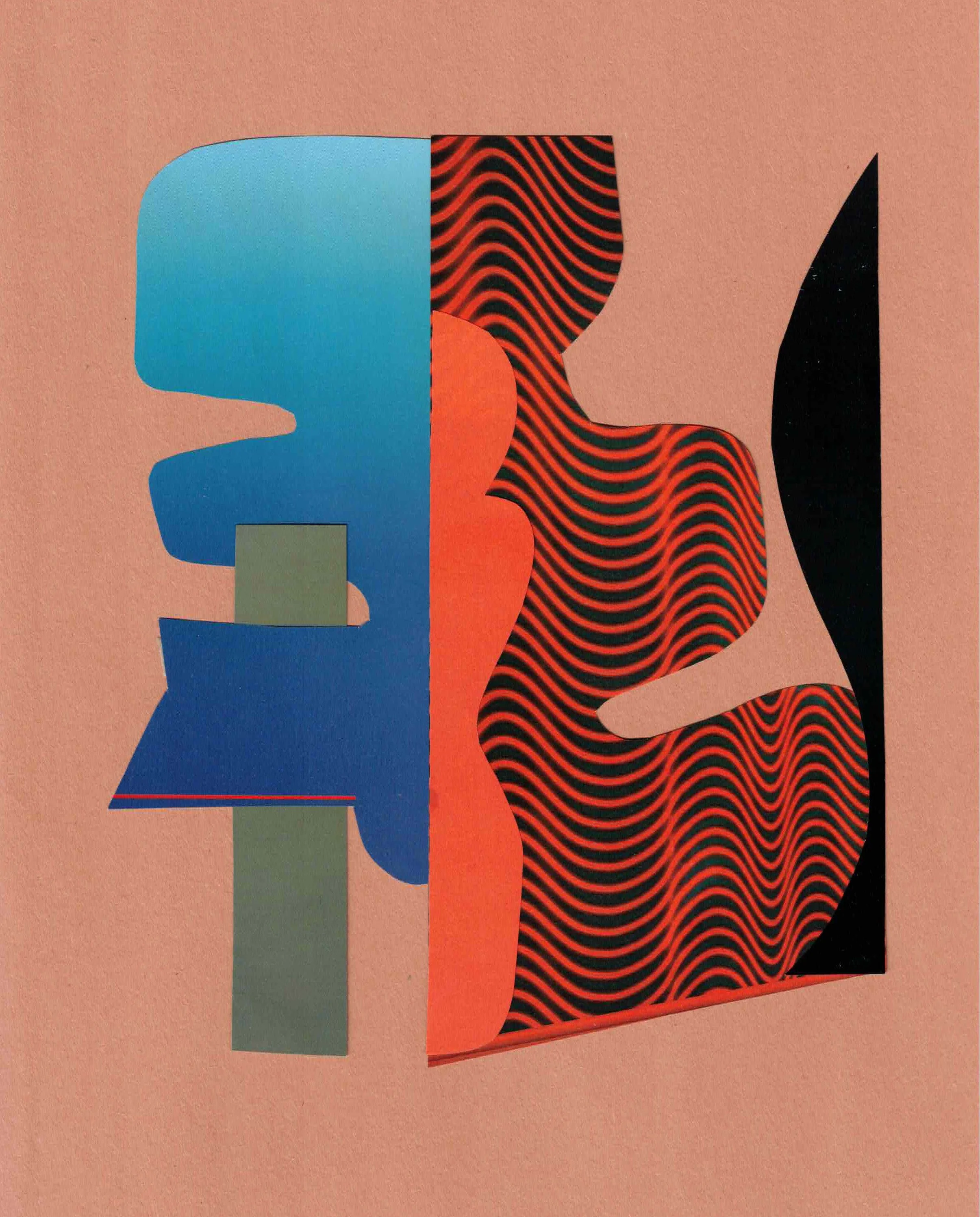 Hand-cut collage on paper
9 × 12 in