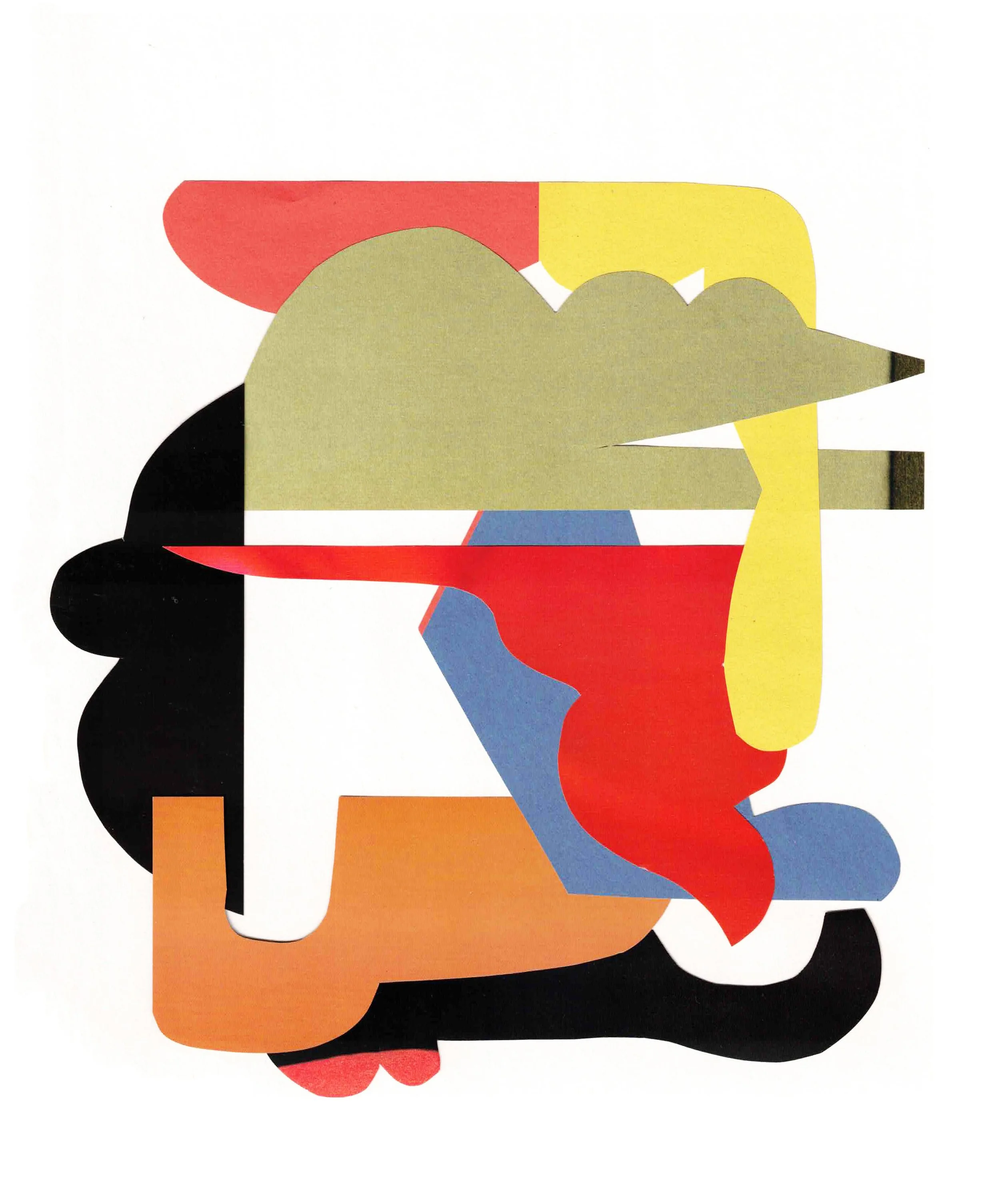 Hand-cut collage on paper
9 × 12 in