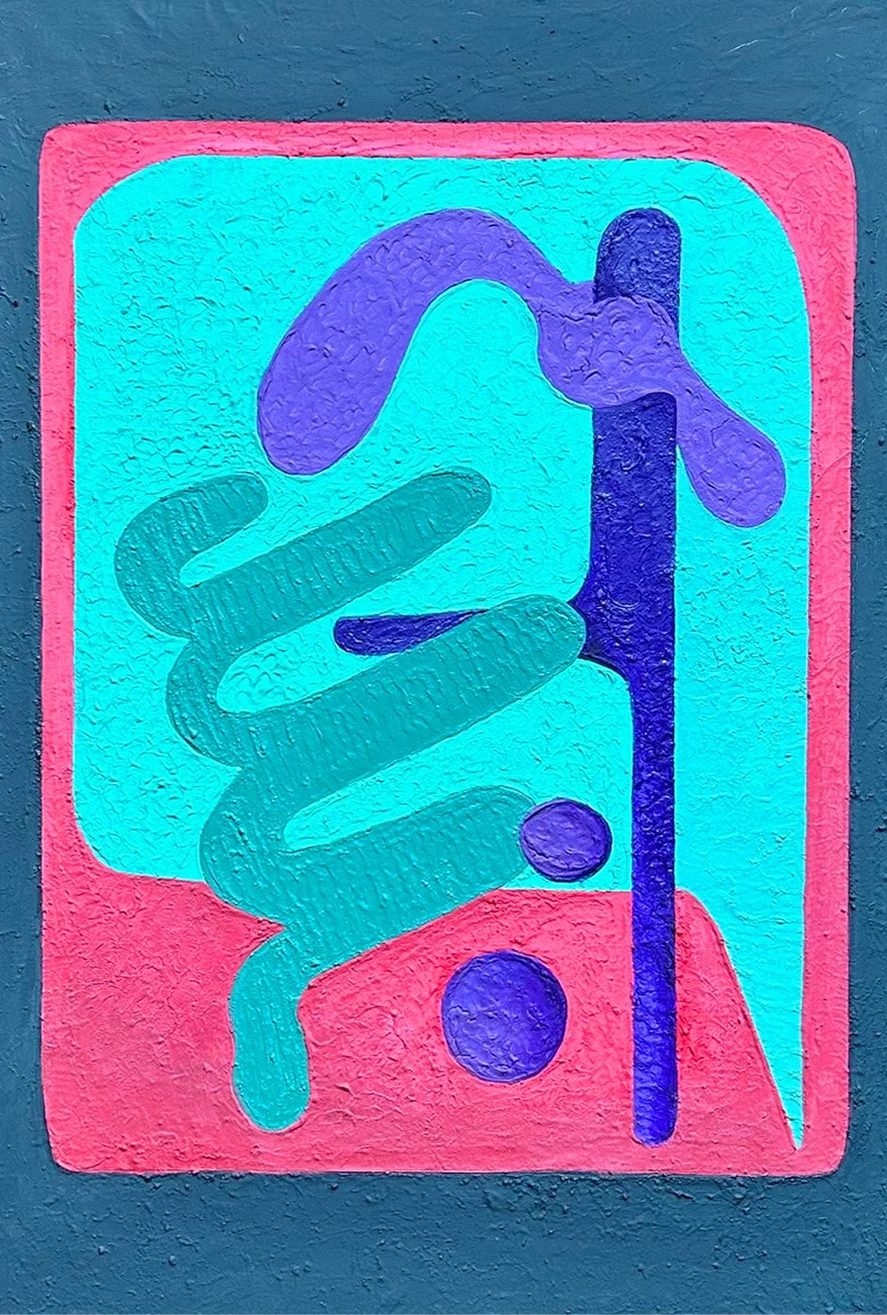 Untitled, 36"x24", water based glue, acrylics, and plaster on canvas, 2025