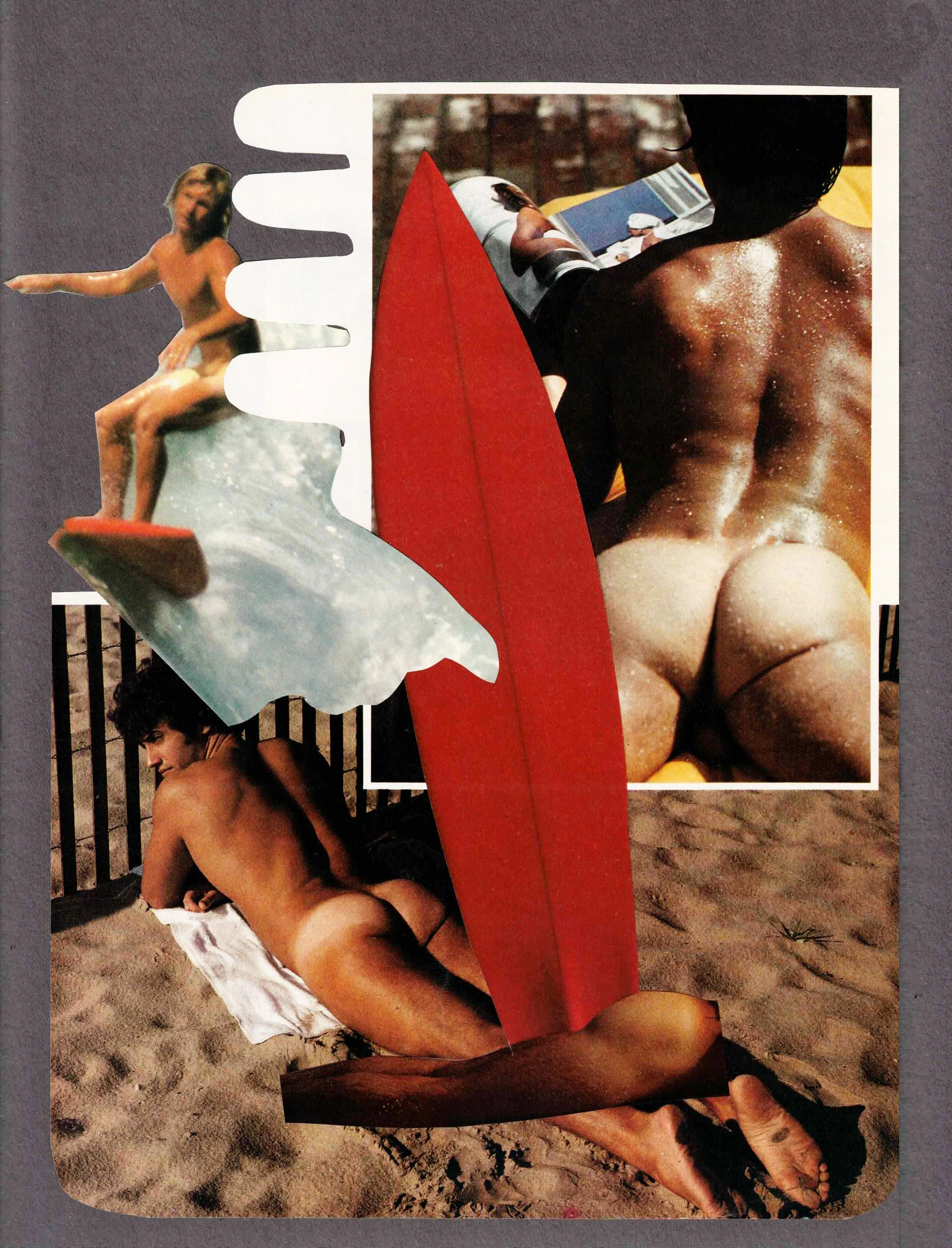 MONUMENT Collage, hand-cut found-image collage on wood panel, 9 × 12 inches.
