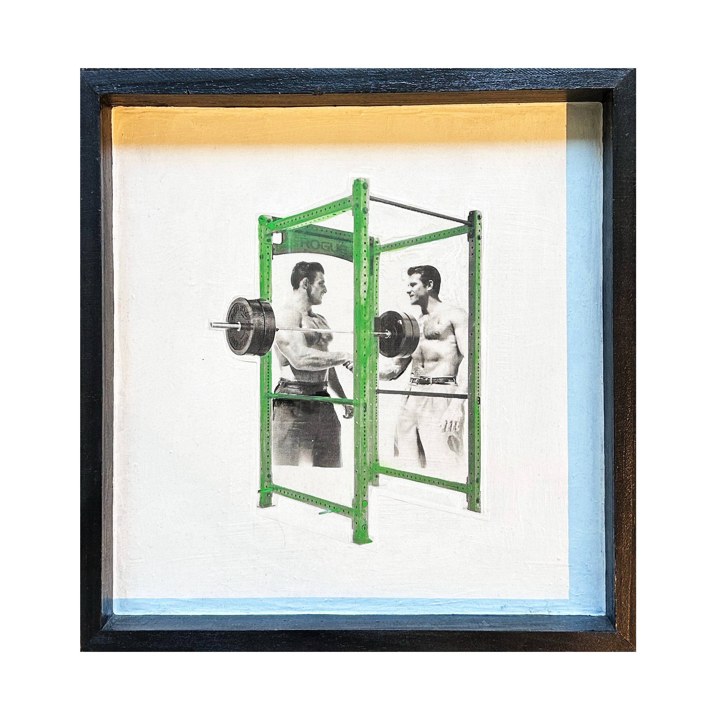 Swimmer Build, 2022
Found-image and acrylic paint collage on wood panel
12× 12 in.

$395