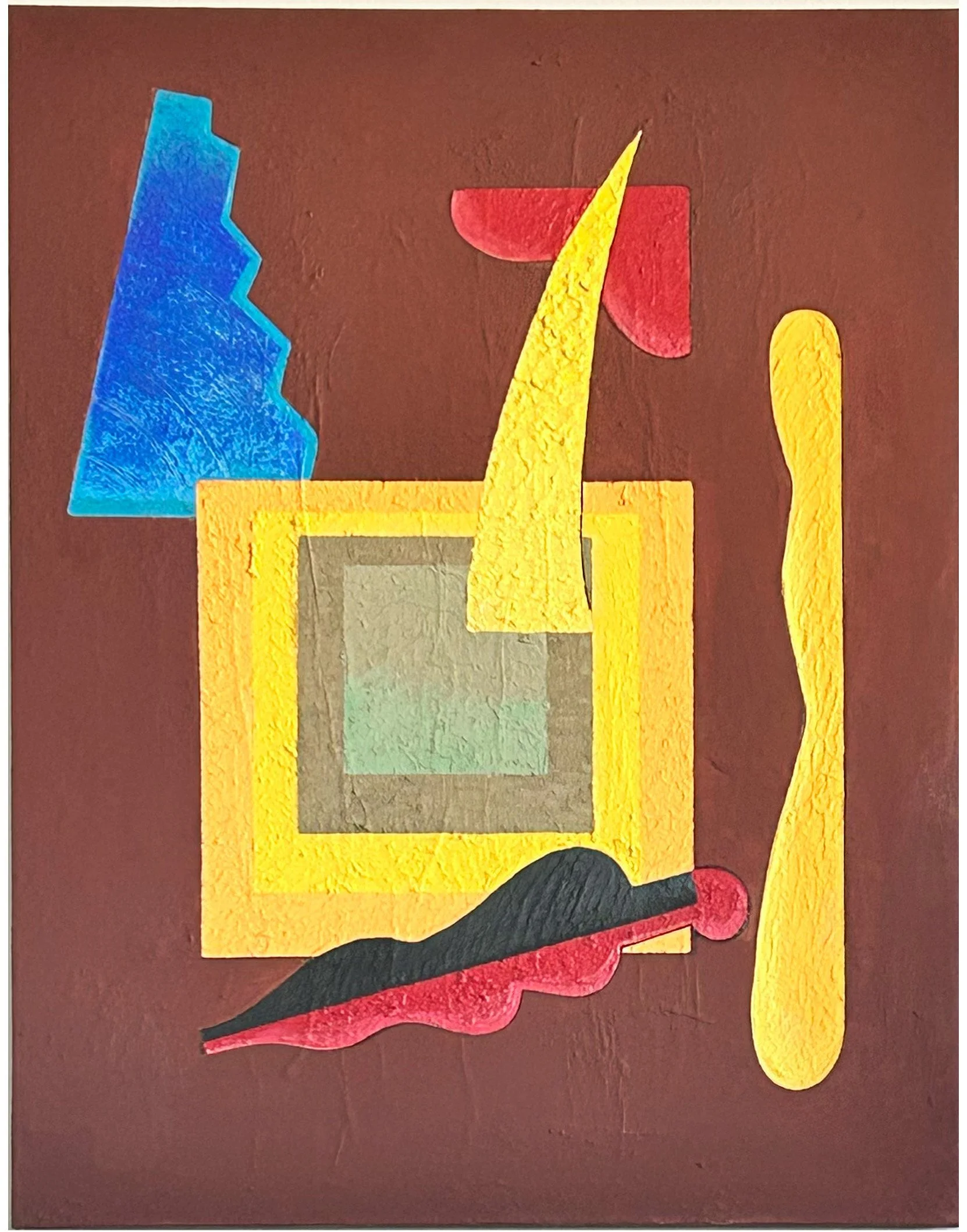 Untitled, 30"x40", water based glue, acrylics, and plaster on canvas, 2025