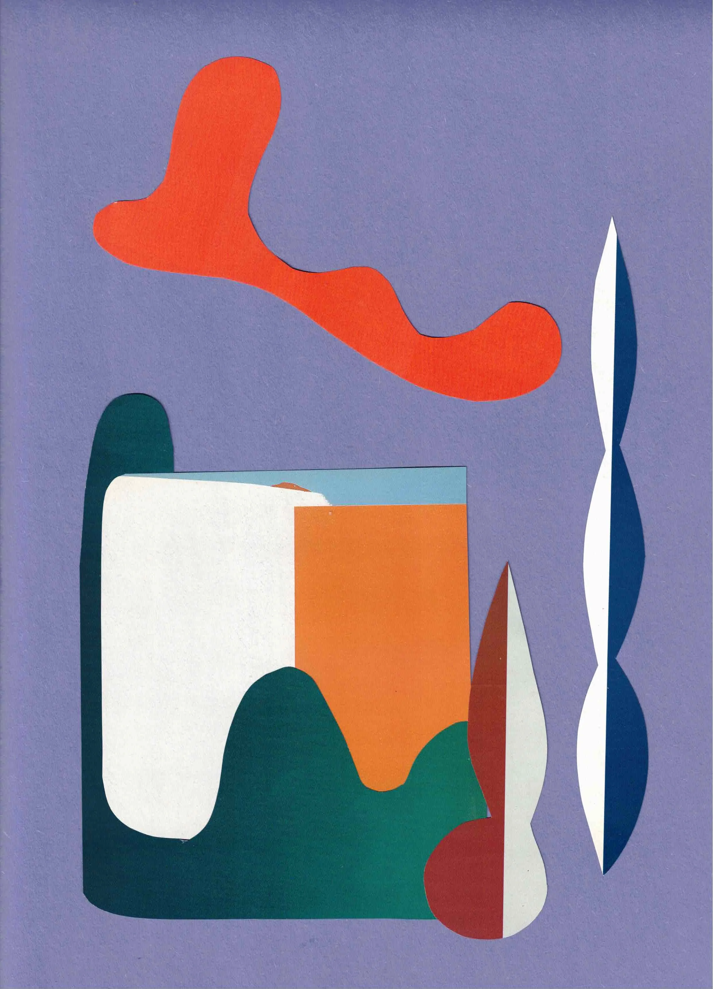 Hand-cut collage on paper
9 × 12 in