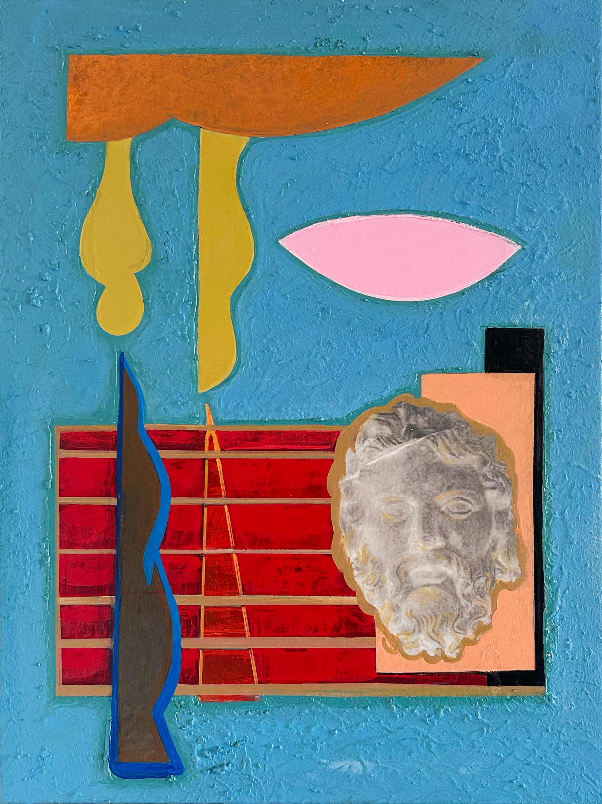 Untitled, "24x18", water based glue and acrylics and plaster on canvas, 2025