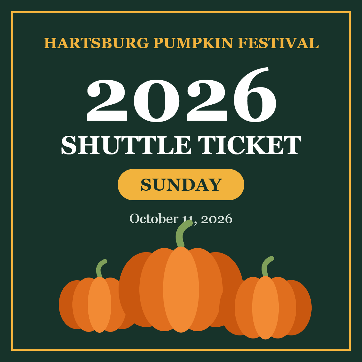 Sunday Shuttle Ticket - October 11, 2026