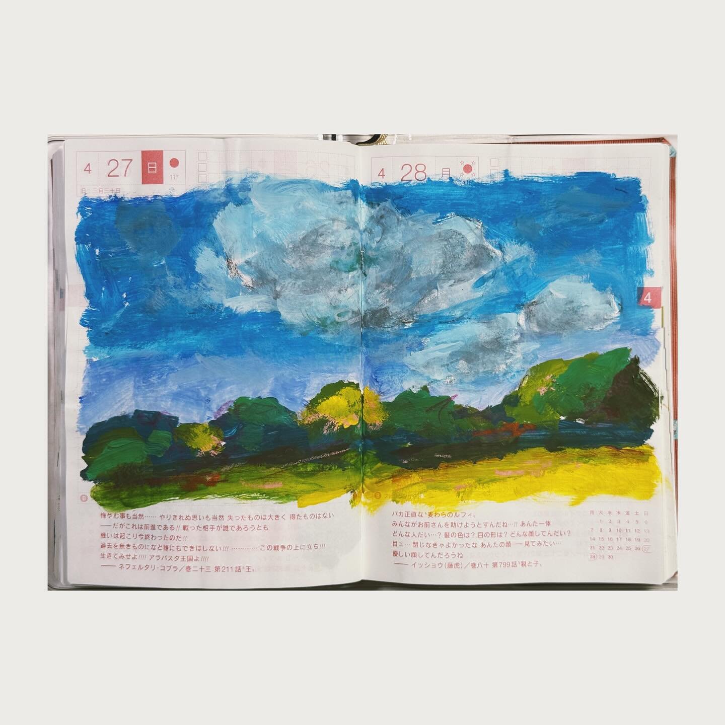 Week 18 in Hobonichi techo
#hobonichi #hobonichitecho #doodle #sketch #painting #sketchbook #mixedmedia #dailypainting