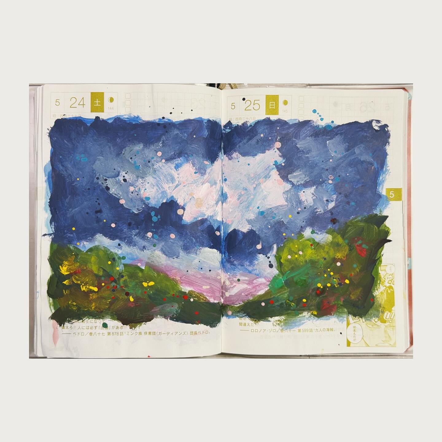 🖌️Week 22 in Hobonichi techo📔
#hobonichi #hobonichitecho #doodle #sketch #painting #sketchbook #mixedmedia #dailypainting