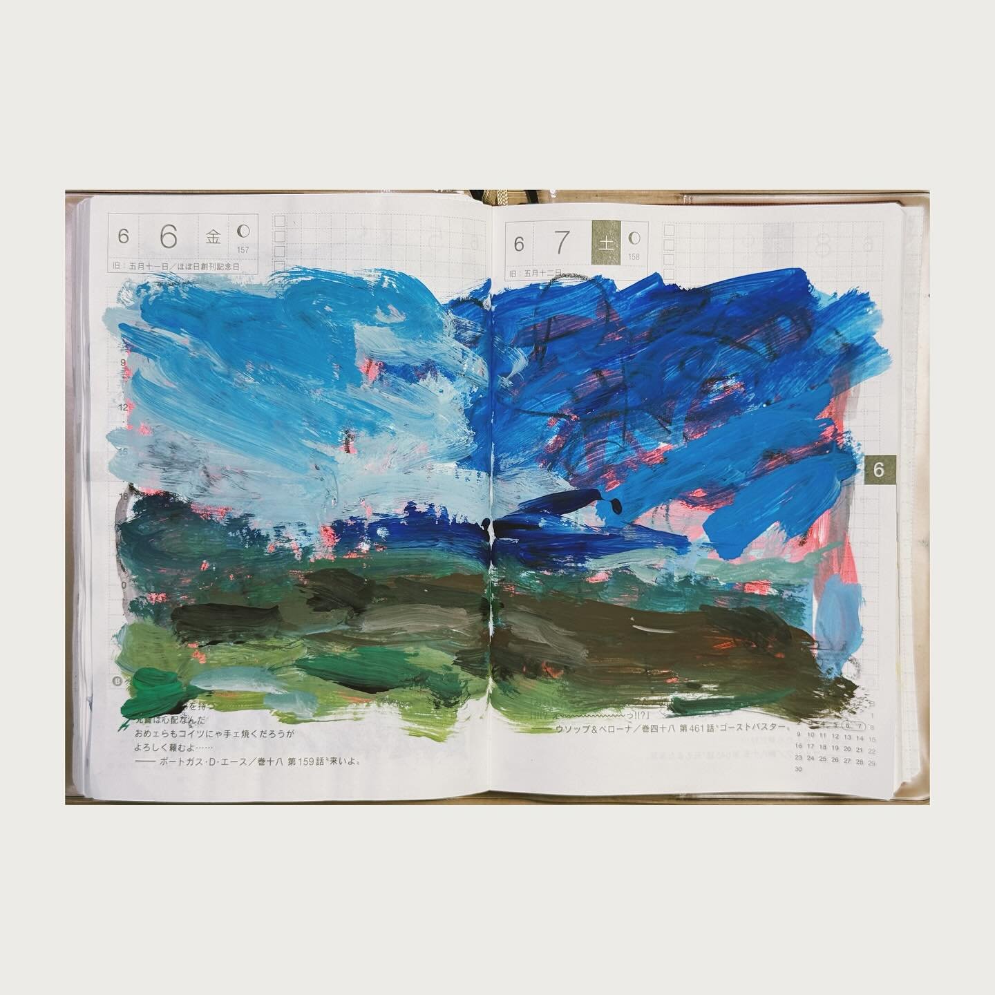 🖌️Week 23 in Hobonichi techo📔
#hobonichi #hobonichitecho #doodle #sketch #painting #sketchbook #mixedmedia #dailypainting
