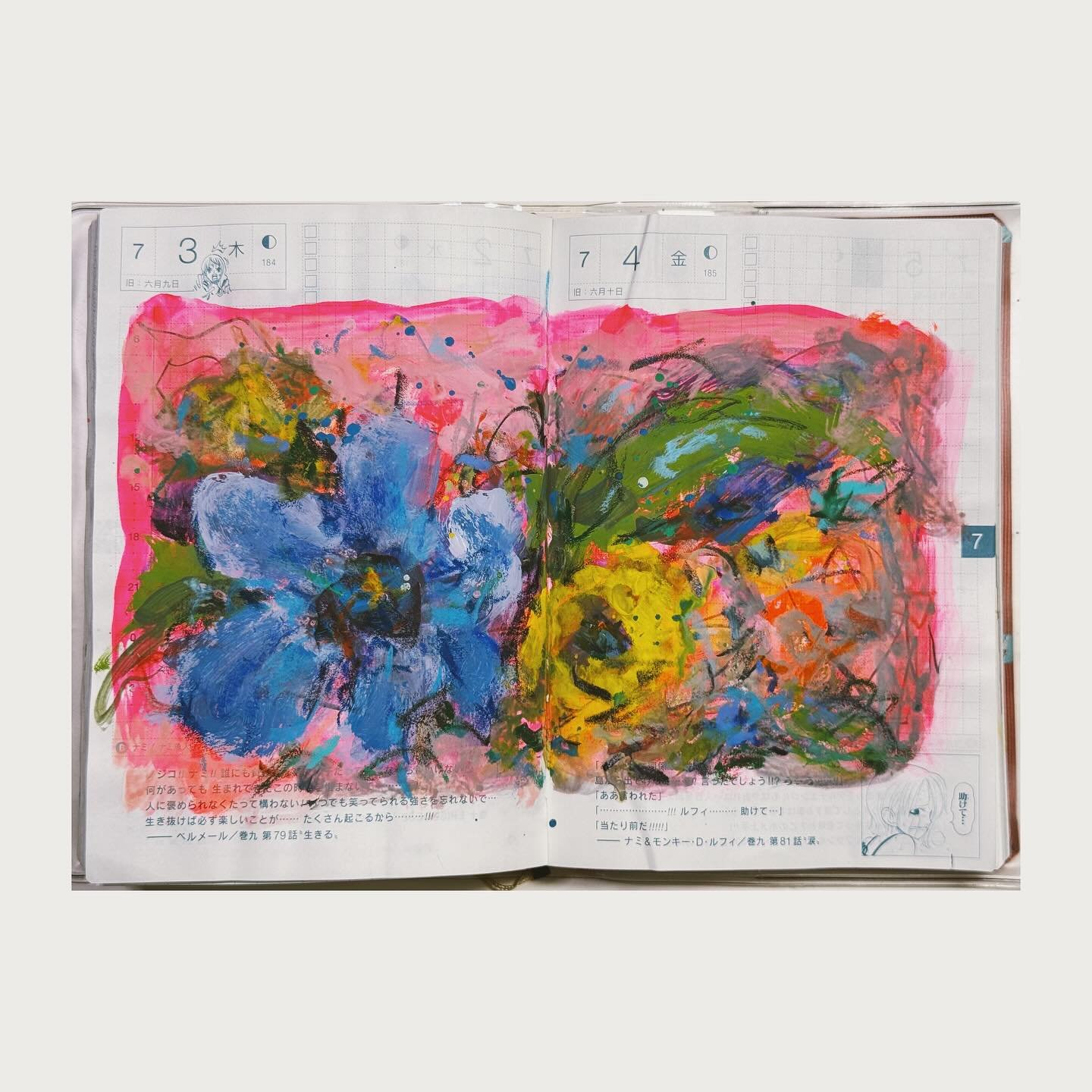 🖌️Week 27 in Hobonichi techo📔
#hobonichi #hobonichitecho #doodle #sketch #painting #sketchbook #mixedmedia #dailypainting