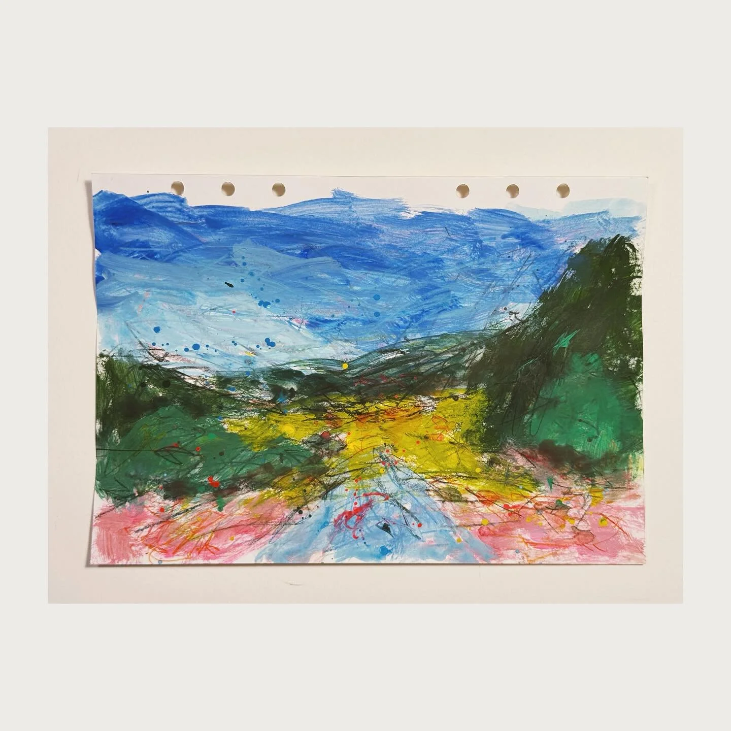 #sketch #dailypainting #landscape #mixedmedia #abstract #acryliconpaper