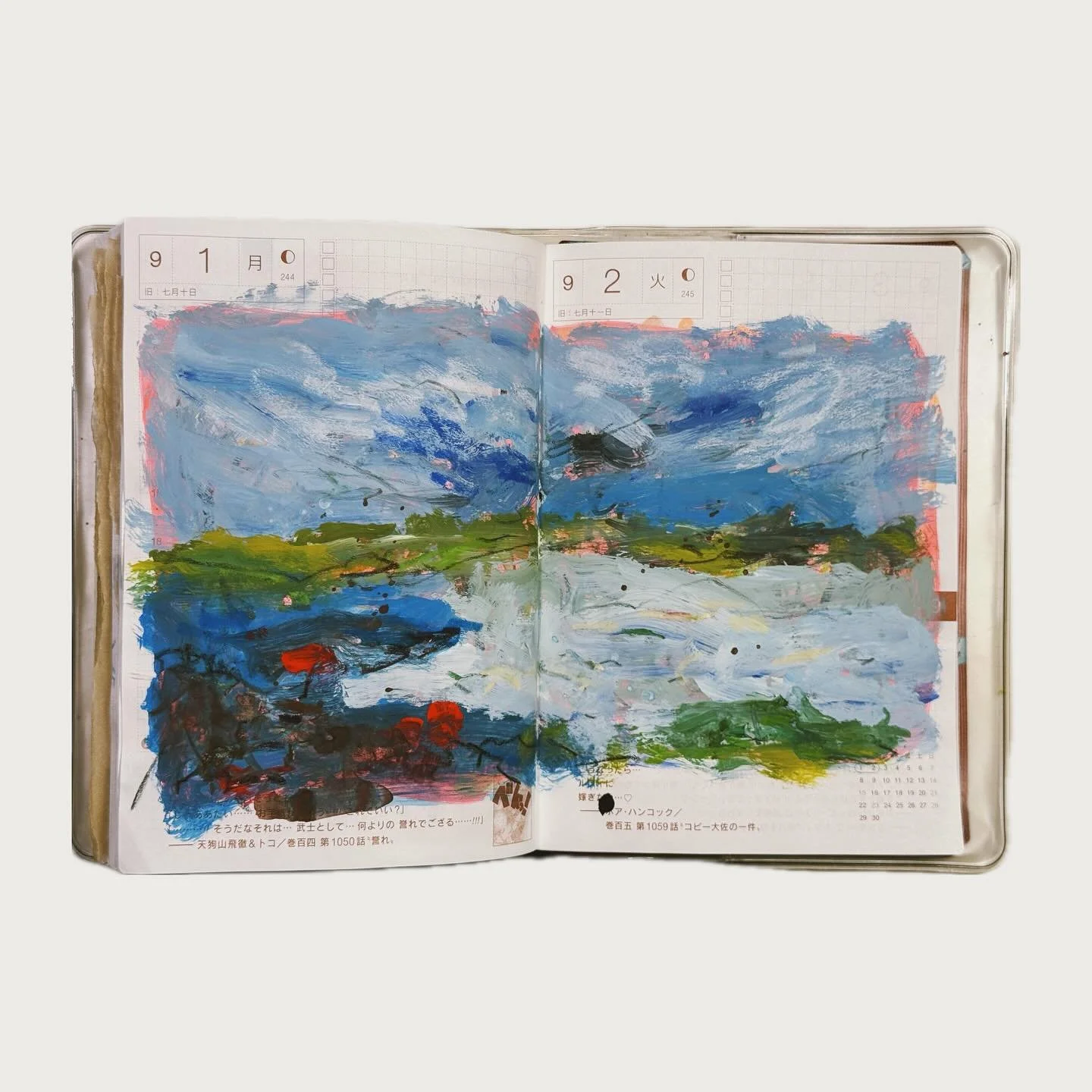 🖌️Week 36 in Hobonichi techo📔
#hobonichi #hobonichitecho #doodle #sketch #painting #sketchbook #mixedmedia #dailypainting