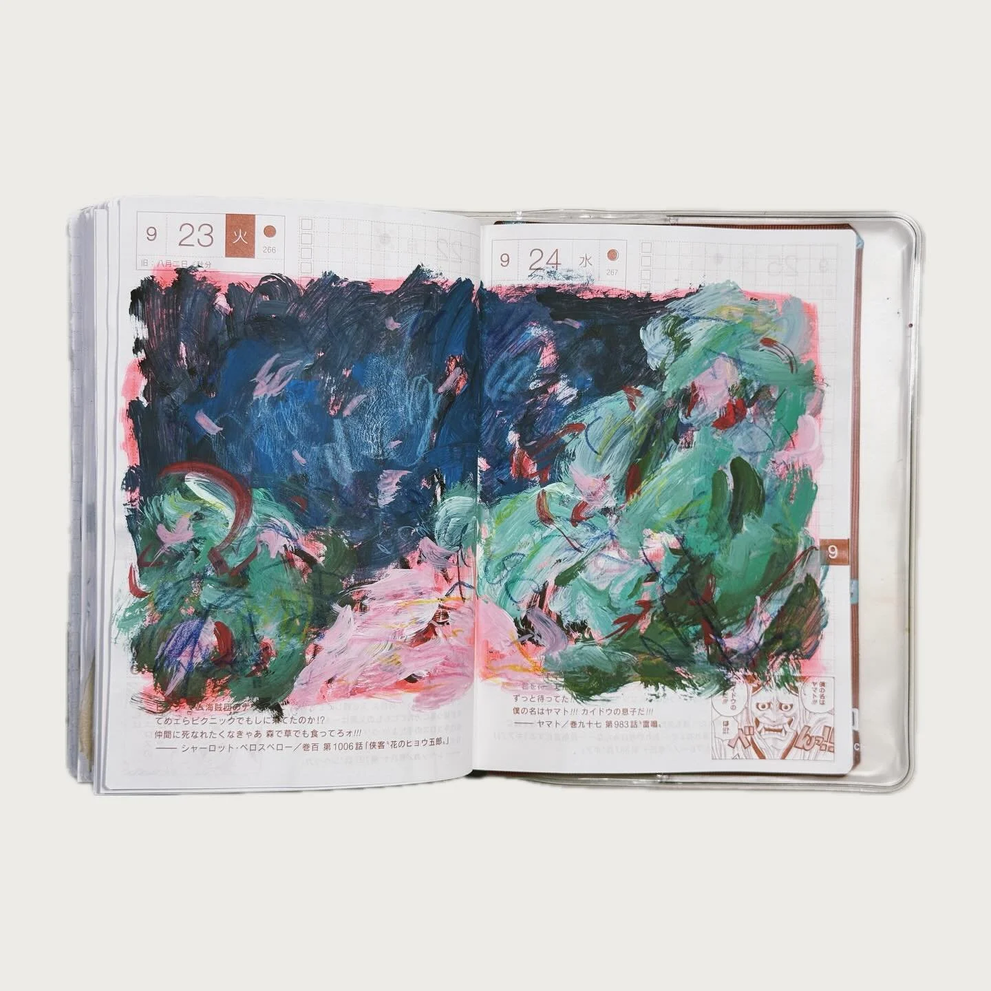 🖌️Week 39 in Hobonichi techo📔
#hobonichi #hobonichitecho #doodle #sketch #painting #sketchbook #mixedmedia #dailypainting