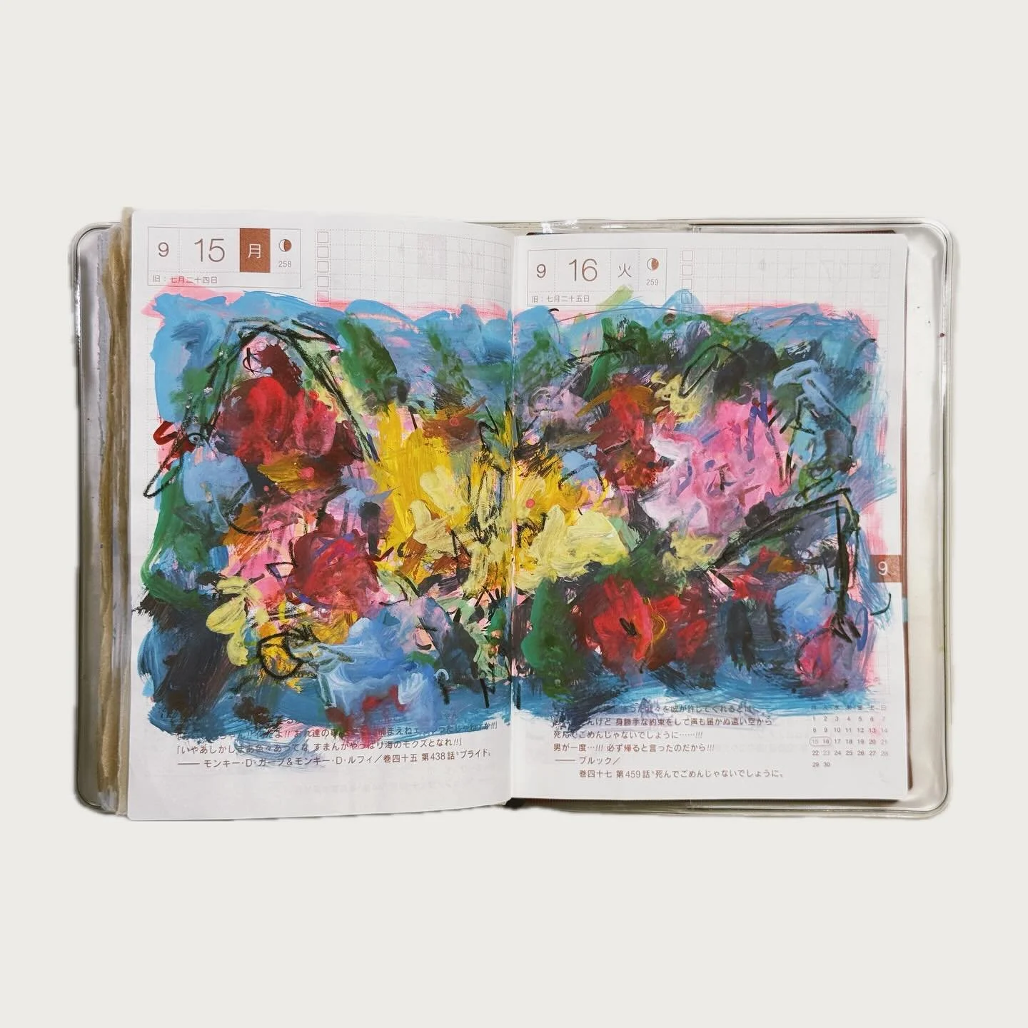 🖌️Week 38 in Hobonichi techo📔
#hobonichi #hobonichitecho #doodle #sketch #painting #sketchbook #mixedmedia #dailypainting
