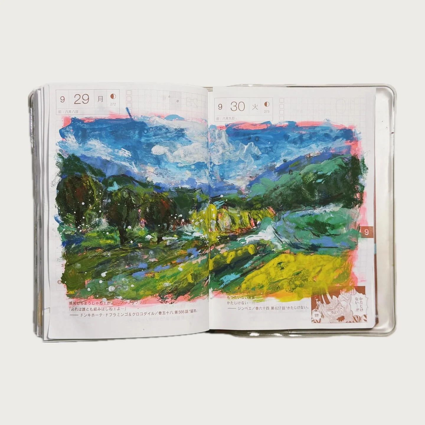 🖌️Week 40 in Hobonichi techo📔
#hobonichi #hobonichitecho #doodle #sketch #painting #sketchbook #mixedmedia #dailypainting