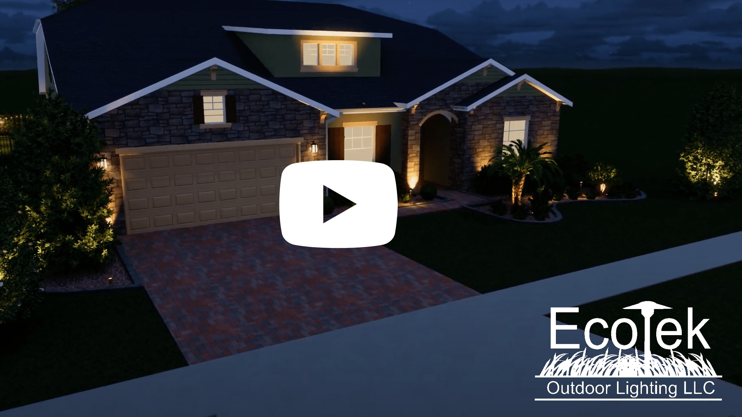 Front Warm White &amp; RGBW Backyard Lighting with Step Strip LEDs in Clermont