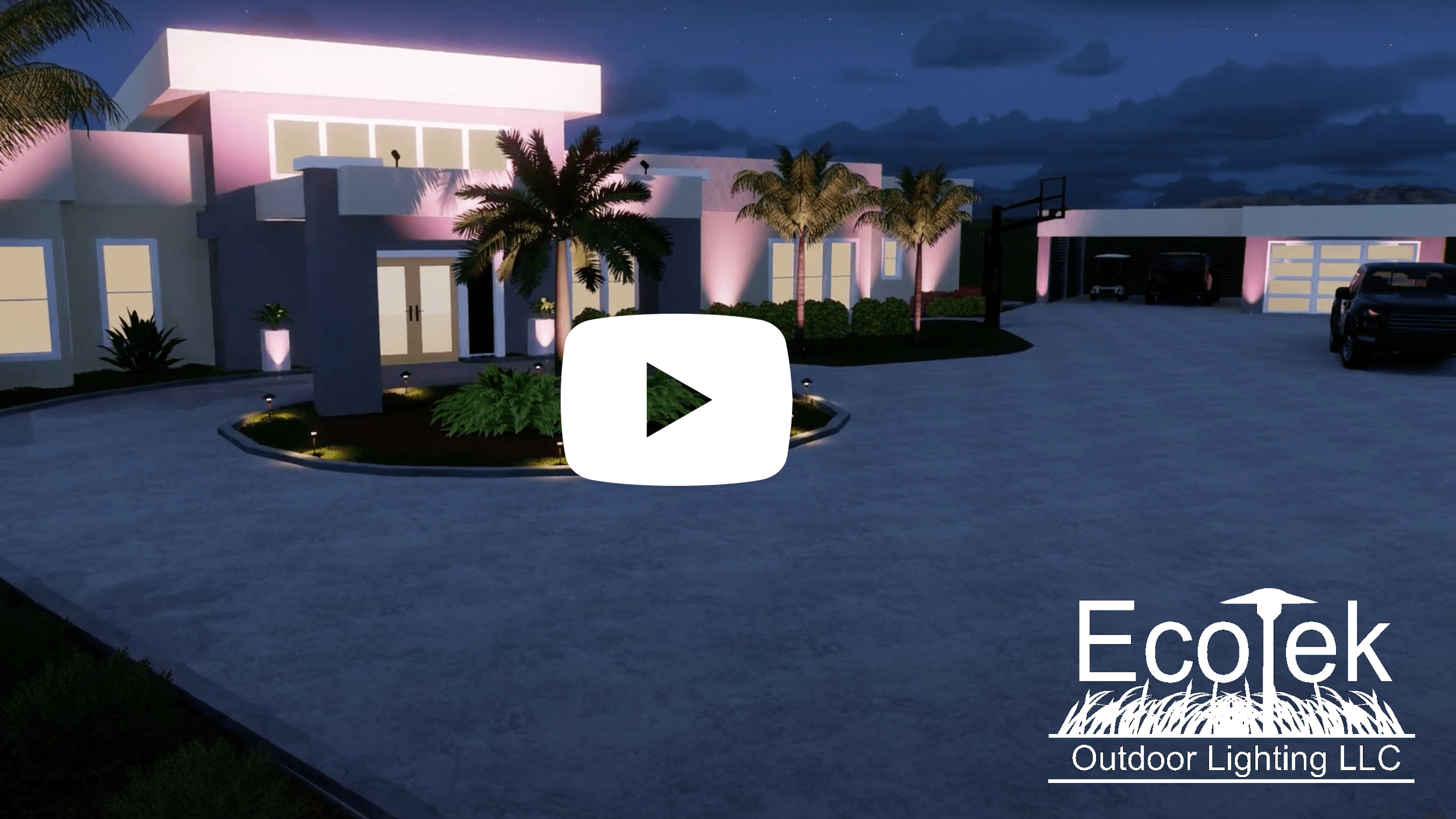 RGBW Color-Changing Lighting on a Contemporary Home in Orlando