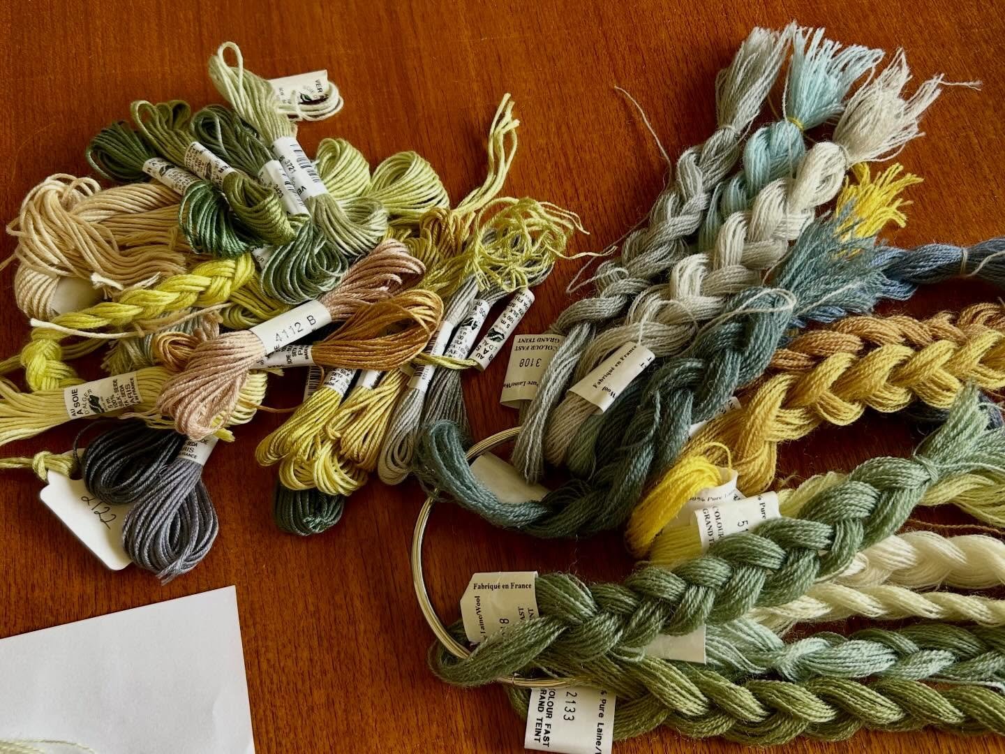 I am having colour matching day today ❤️
I am going to a version of my latest project in silk. Why you may wonder? 
1) I love working with silk and
2) I know that choice of fibre makes a difference but am curious see just how much of a difference. 

