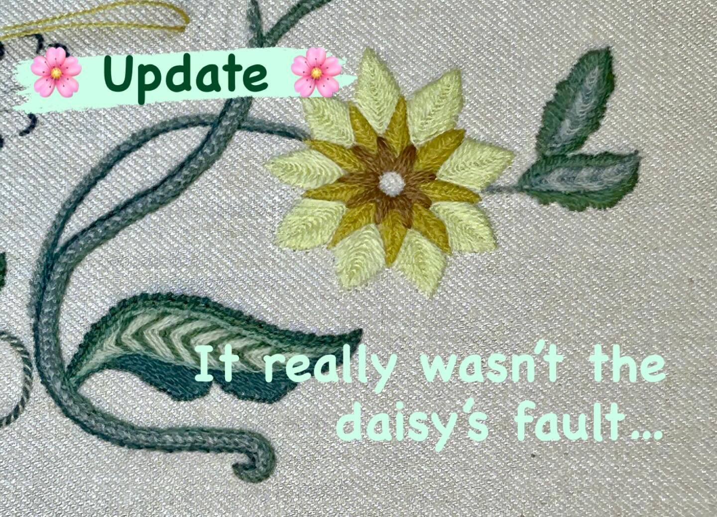 It Wasn&rsquo;t The Daisy&rsquo;s Fault 🌼 or rather it wasn&rsquo;t the acid yellow&rsquo;s fault that this didn&rsquo;t feel right. 
I kept looking at it knowing something about the colours just didn&rsquo;t fit well. The most obvious was to take a
