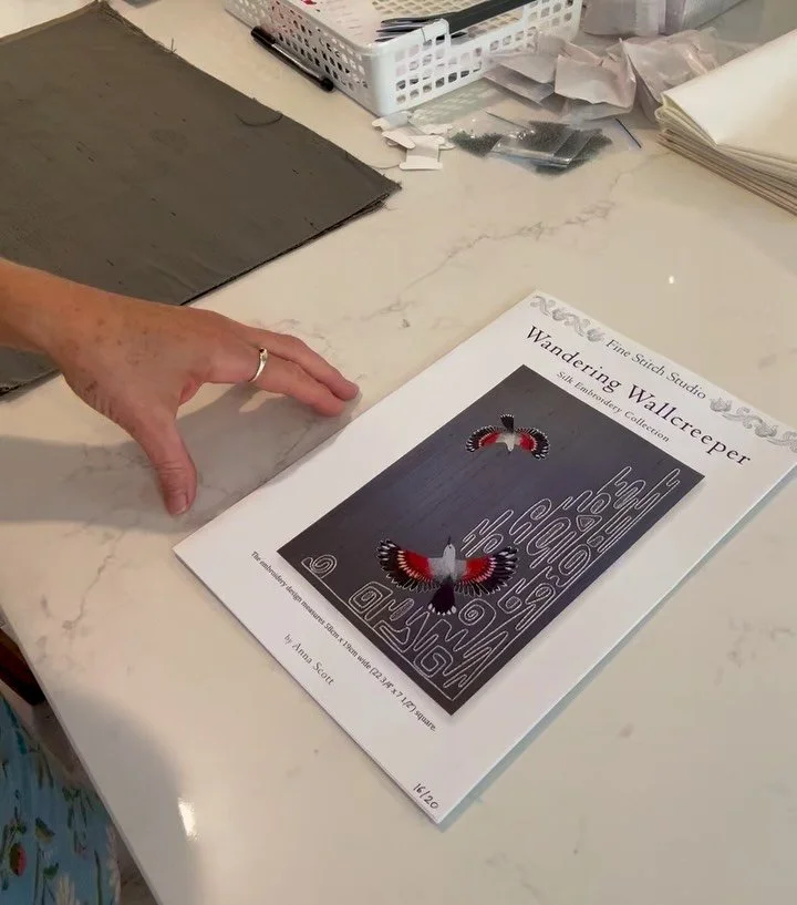 This was my favourite project last year. The &lsquo;Wandering Wallcreeper&rsquo; (last picture) is one of the few embroideries that has made it onto my wall. 
The pair of birds in flight are stitched in silk but the fun part was the mountainside embr