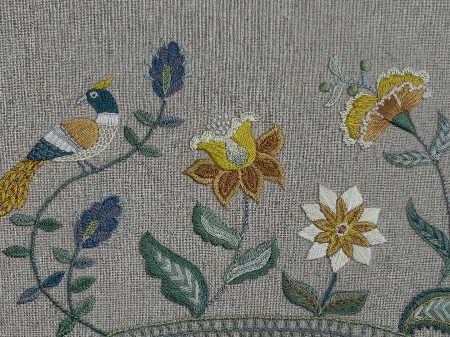 Take Two. The second version of this project is finished and am super happy 😊 
I left the bird to last. Same stitches but the change in colour and thread makes them look so different. 
I have thoroughly enjoyed leaning into this project and taking n