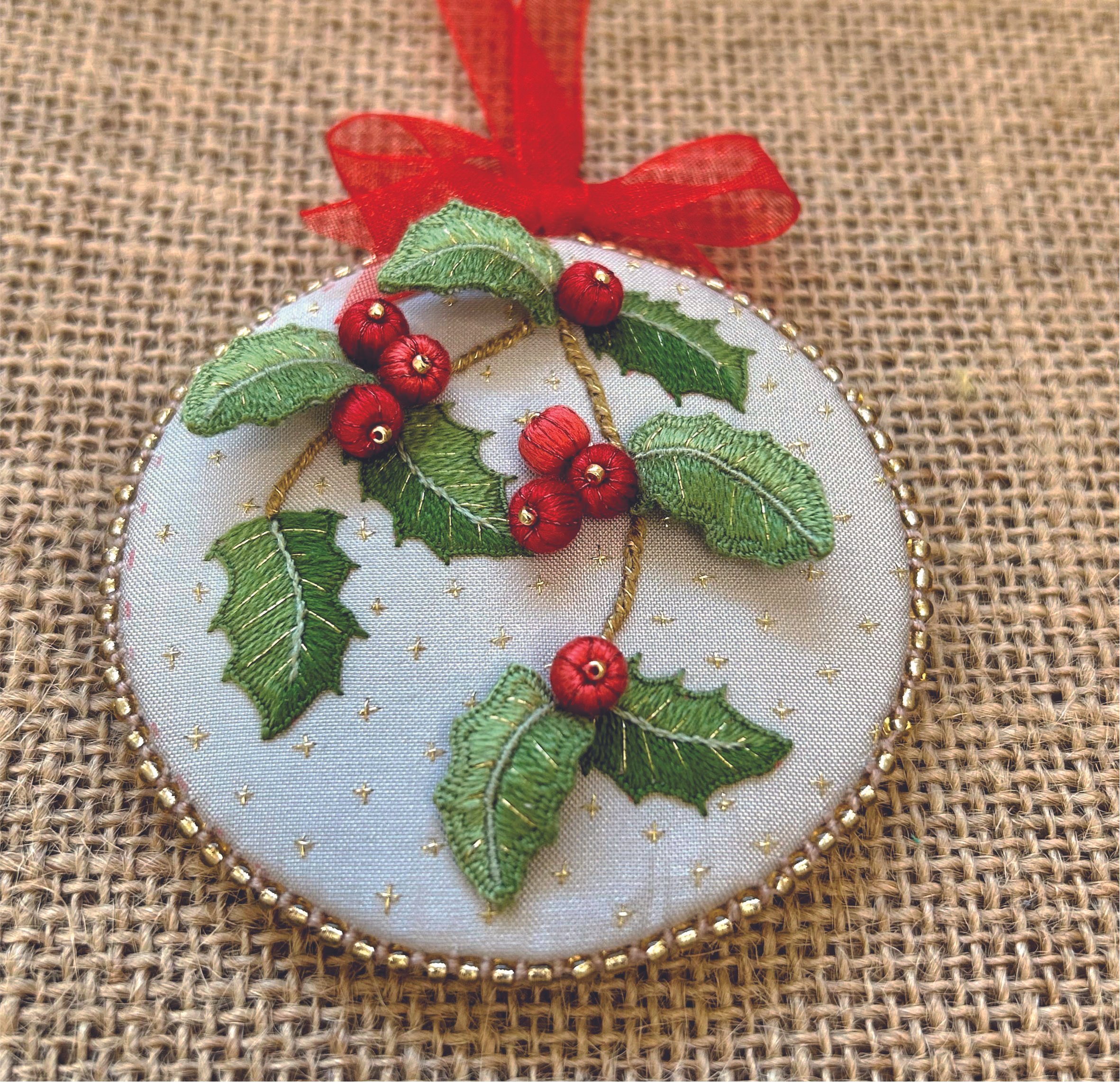 HAPPY HOLLY Christmas Ornament