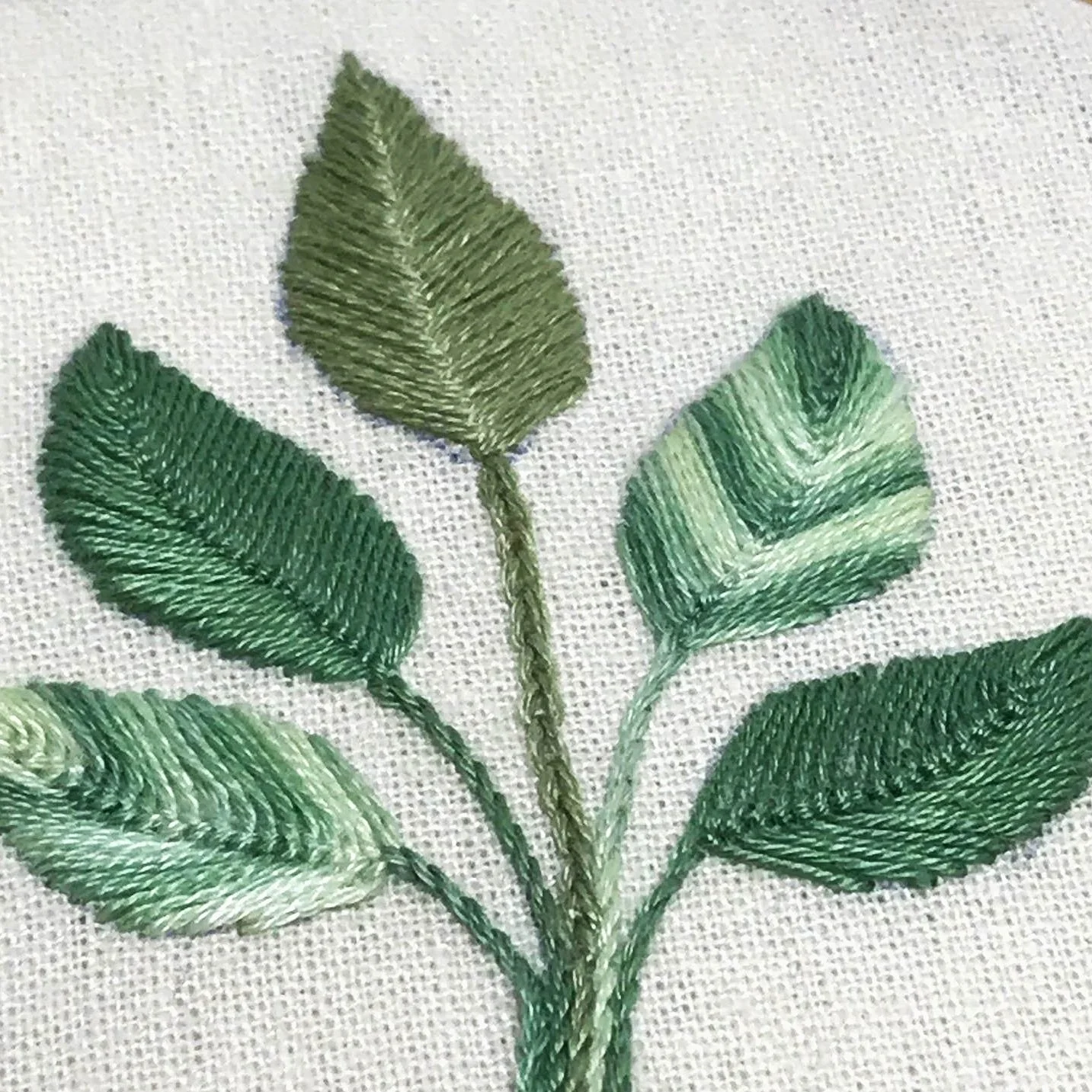 Embroidered leaf sampler