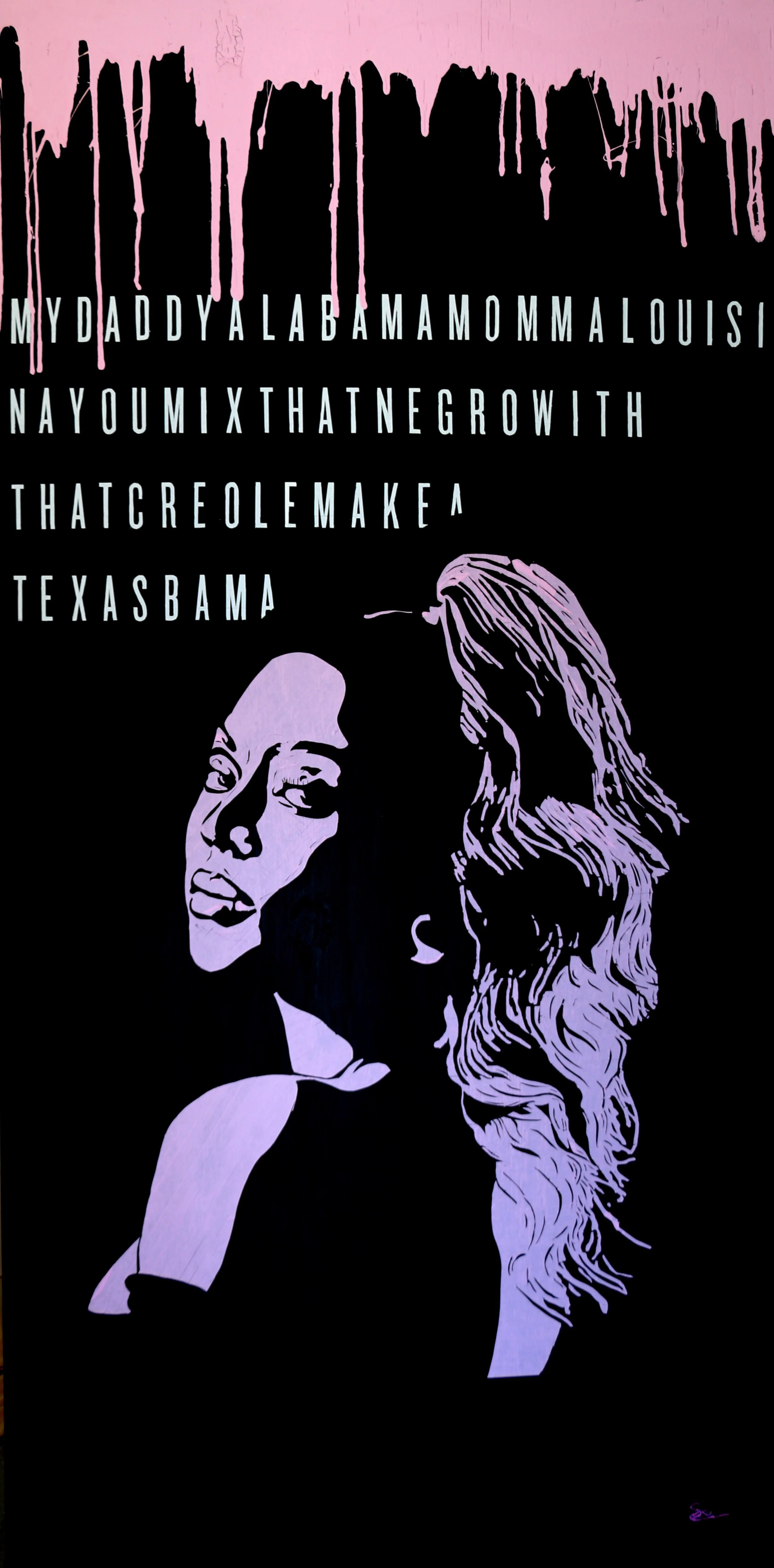 Beyoncé, 8ft x 4ft. On plywood