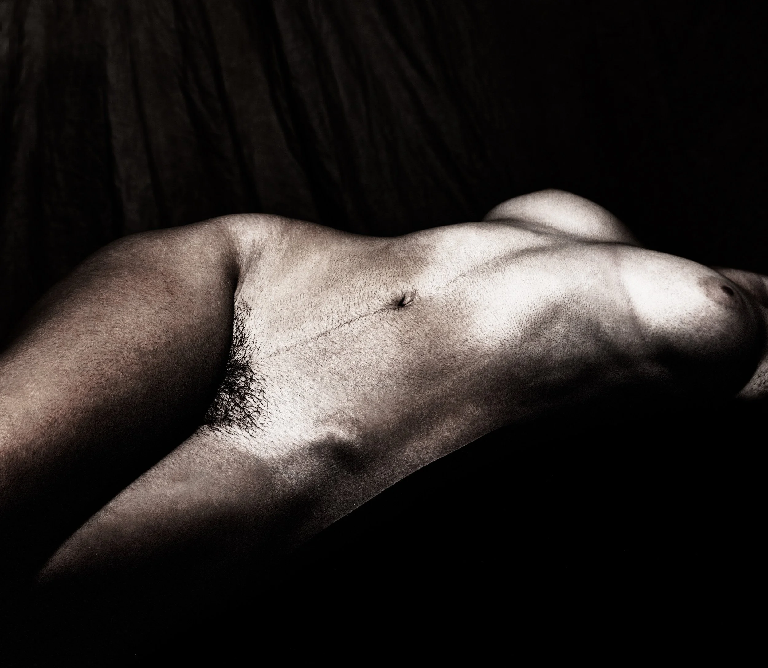 nude, female, studio, b&w