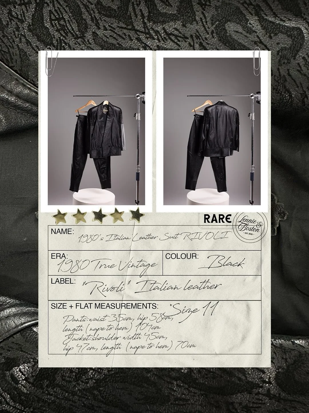 Rare find: 1980s Italian leather 🖤✨ Sleek, strong, and forever timeless. Pieces like this are why we chase vintage, they just don’t make them like they used to. This gem and many others coming soon to our brand new online vintage store. Keep y