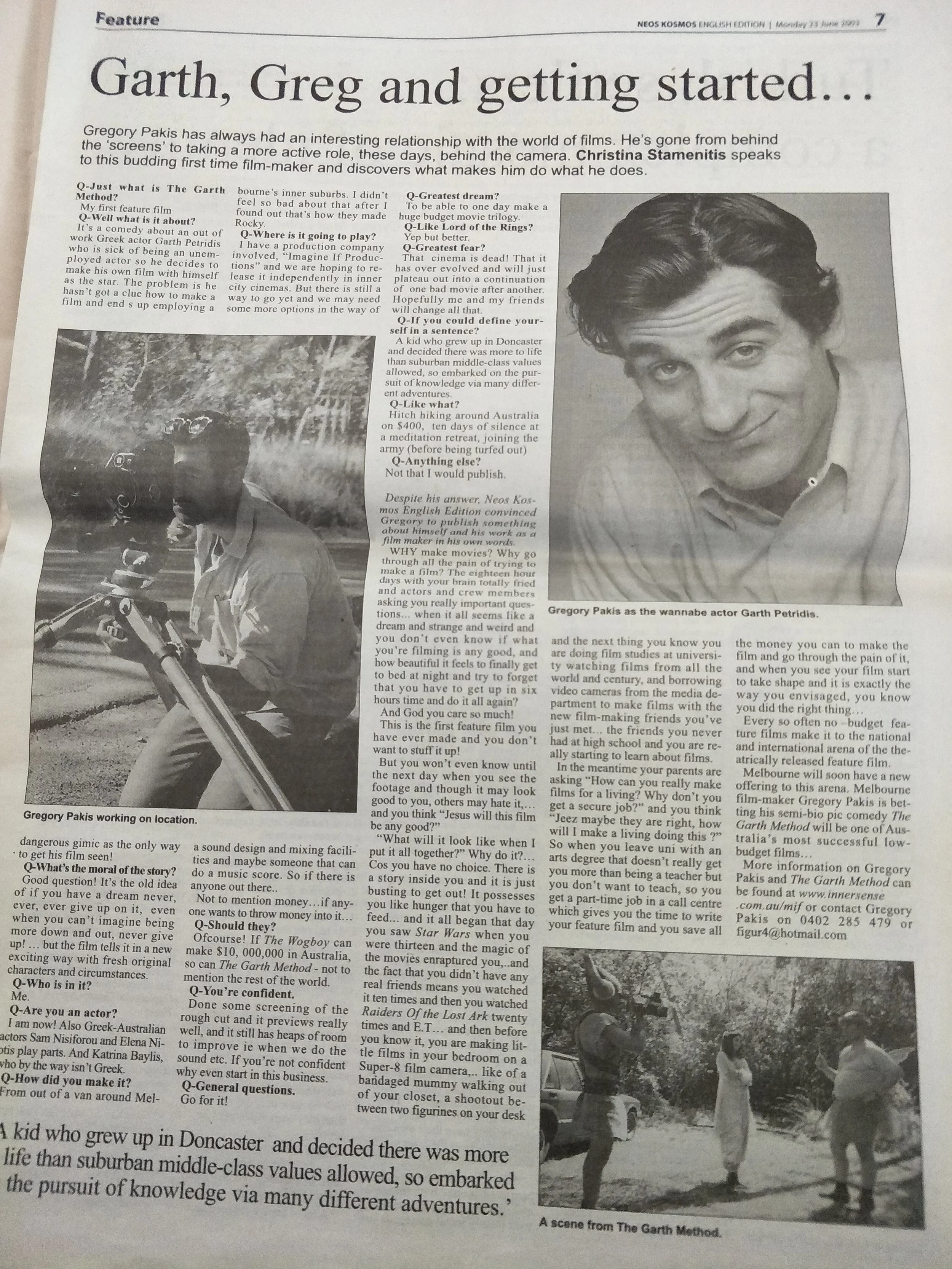 THE GARTH METHOD PUBLICITY